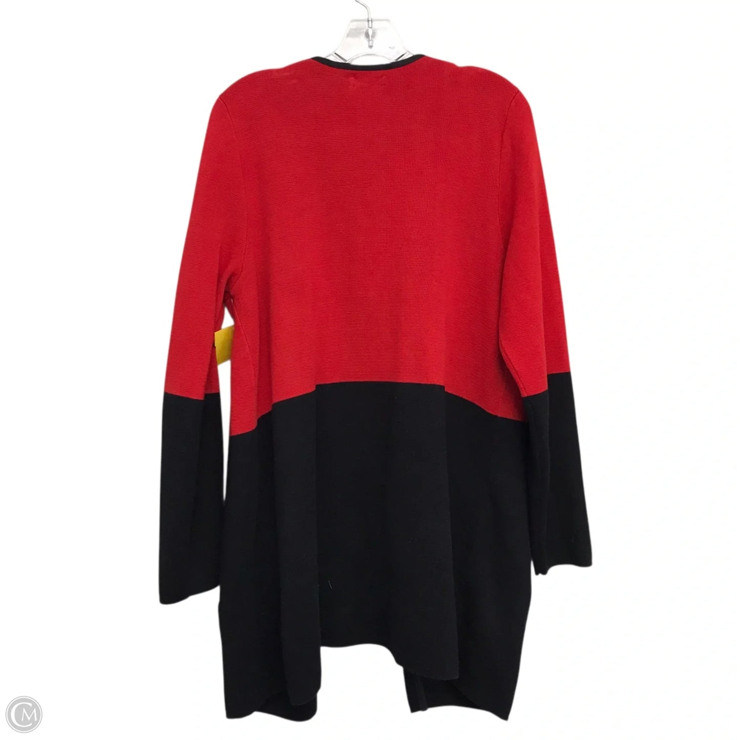 Sweater Cardigan By Charter Club In Black & Red, Size: L