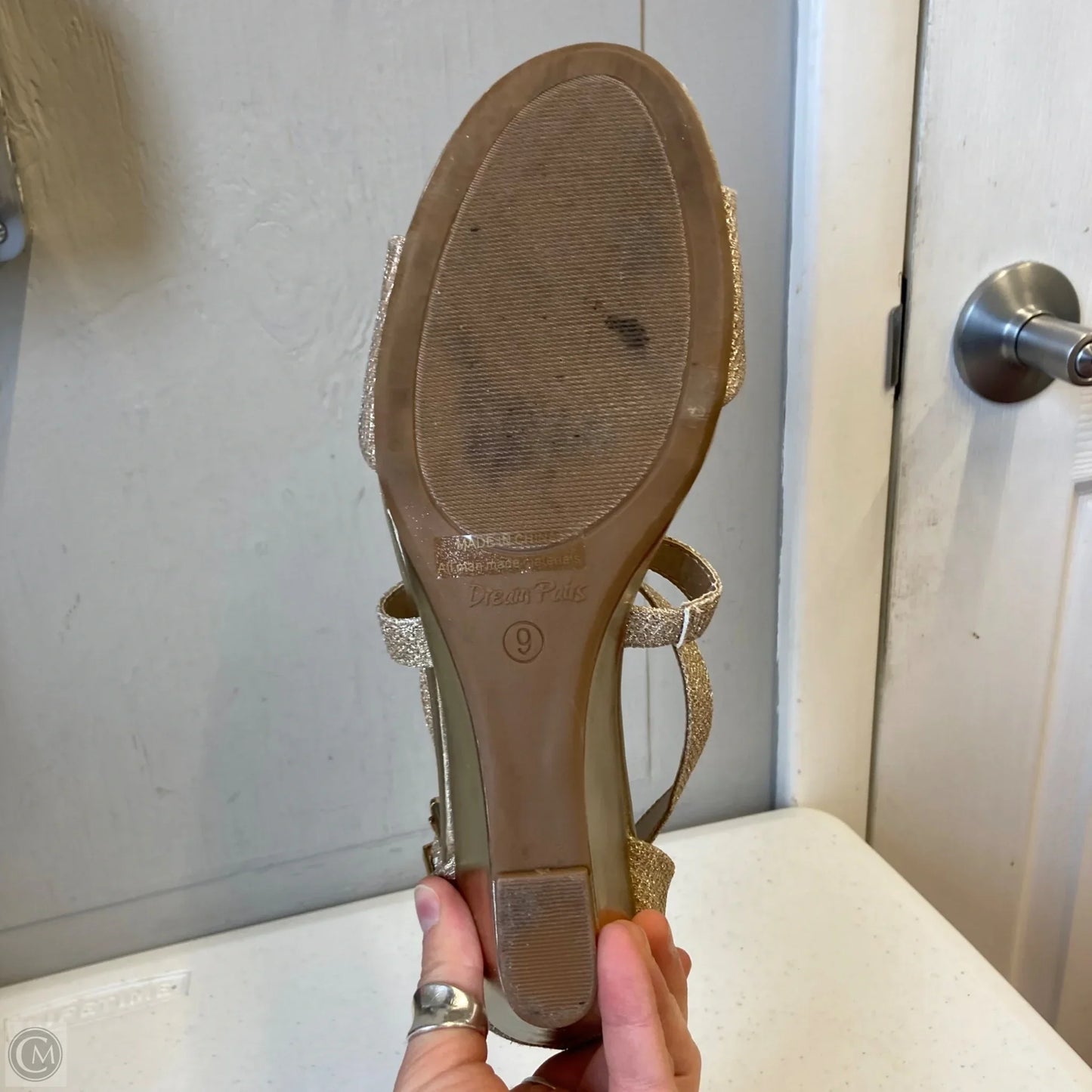 Shoes Heels Wedge By Dream Pairs In Gold, Size: 9