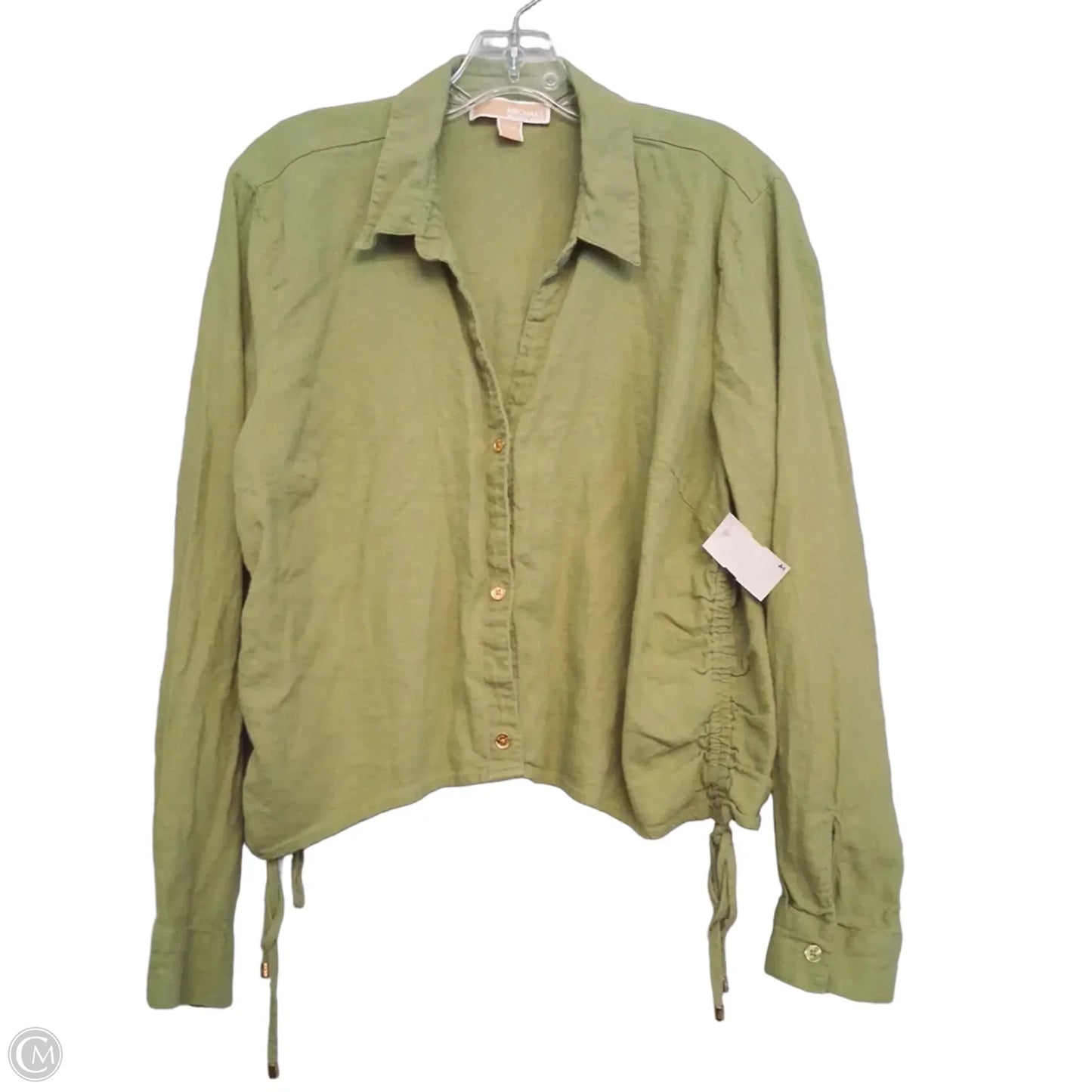 Top Long Sleeve By Michael By Michael Kors In Green, Size: Xl