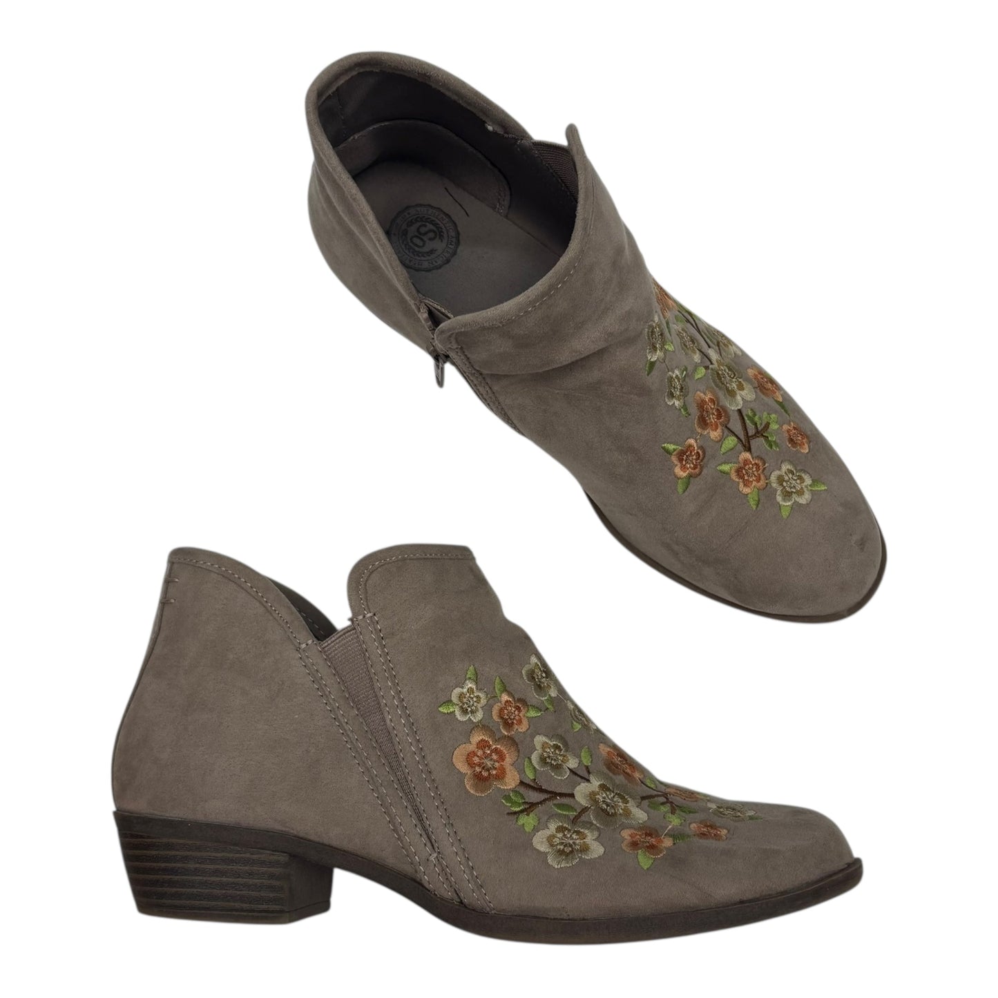 Boots Ankle Heels By So In Tan, Size:9.5