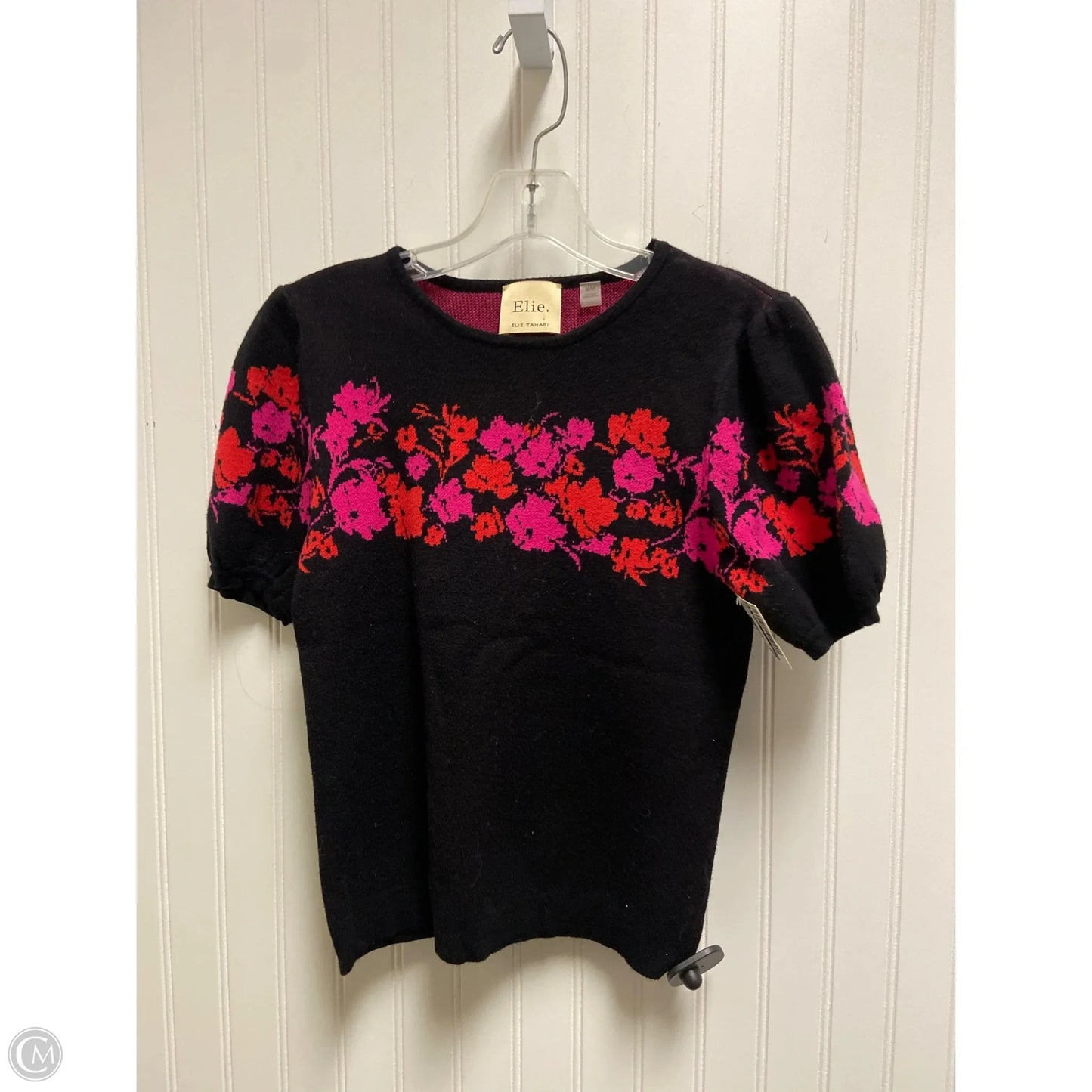 Sweater Short Sleeve By Elie Tahari In Black, Size: M