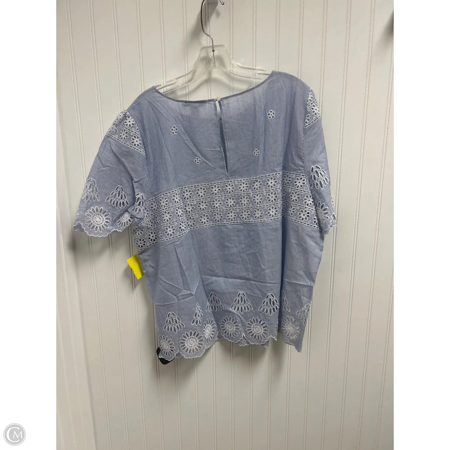 Top Short Sleeve By Nordstrom In Blue & White, Size: Xl