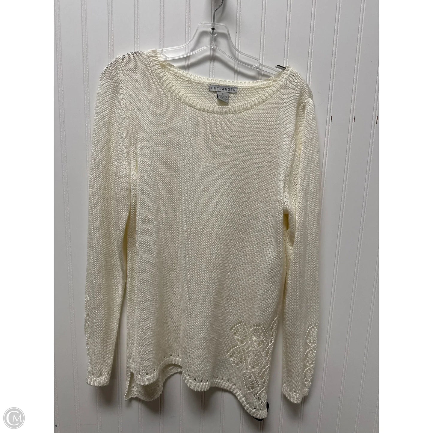 Sweater By Clothes Mentor In Cream, Size: L