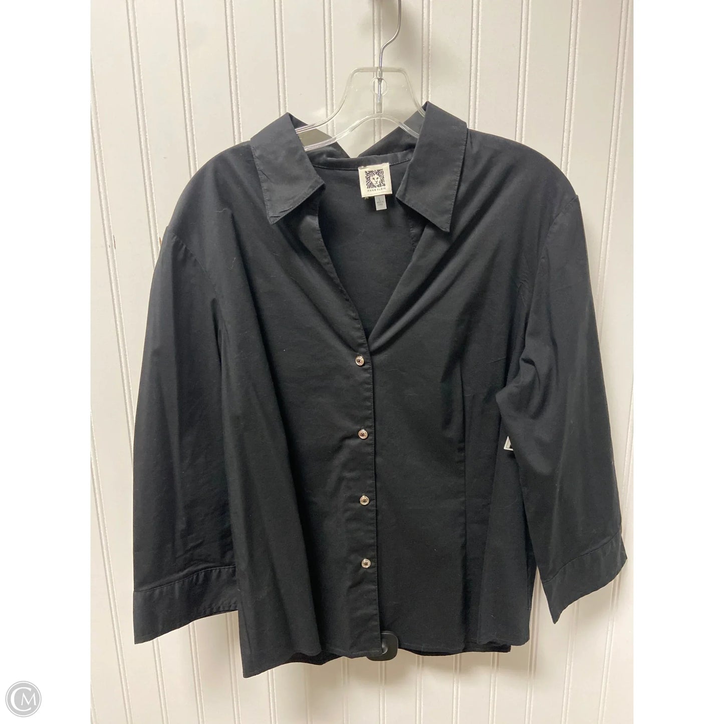 Top Long Sleeve By Anne Klein In Black, Size: L