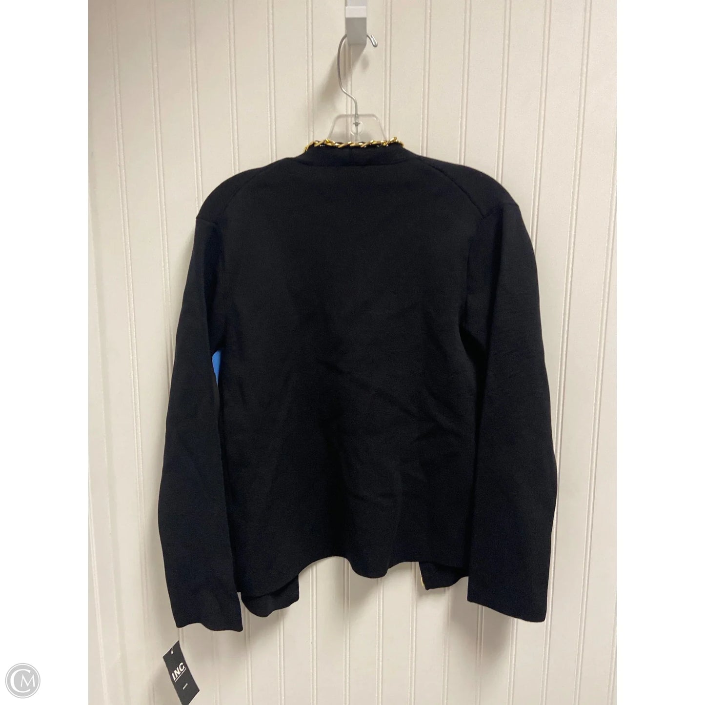 Cardigan By Inc In Black & Gold, Size: Sp