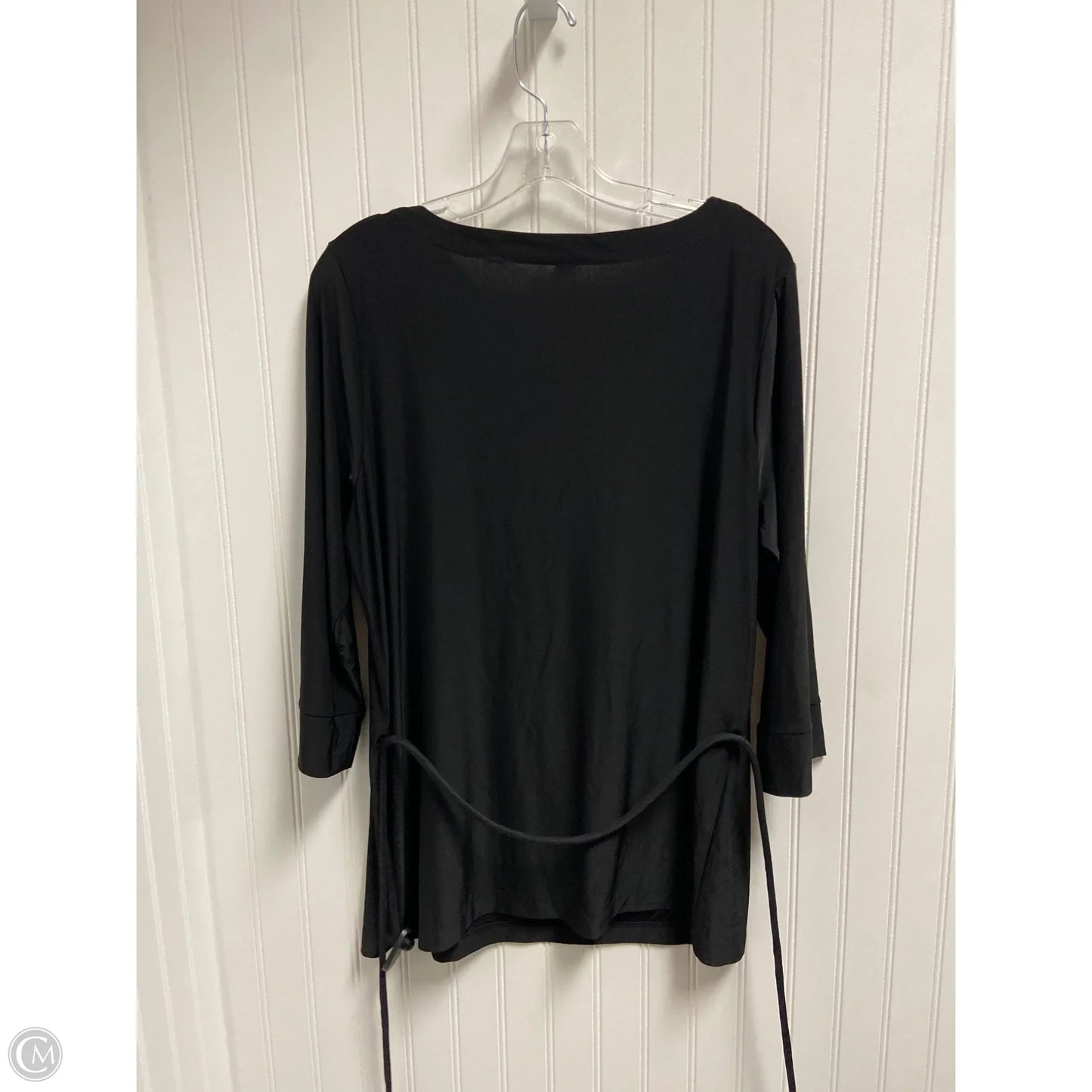Top 3/4 Sleeve By Dana Buchman In Black, Size: L