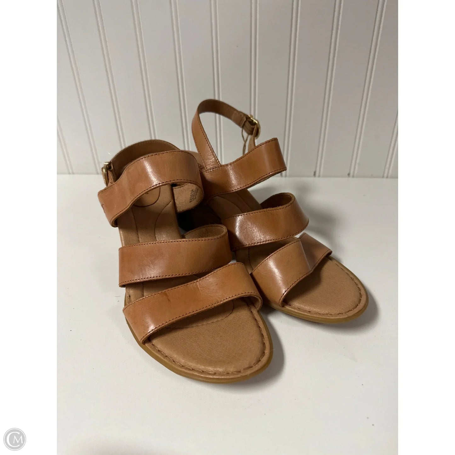 Sandals Heels Block By Born In Tan, Size: 11
