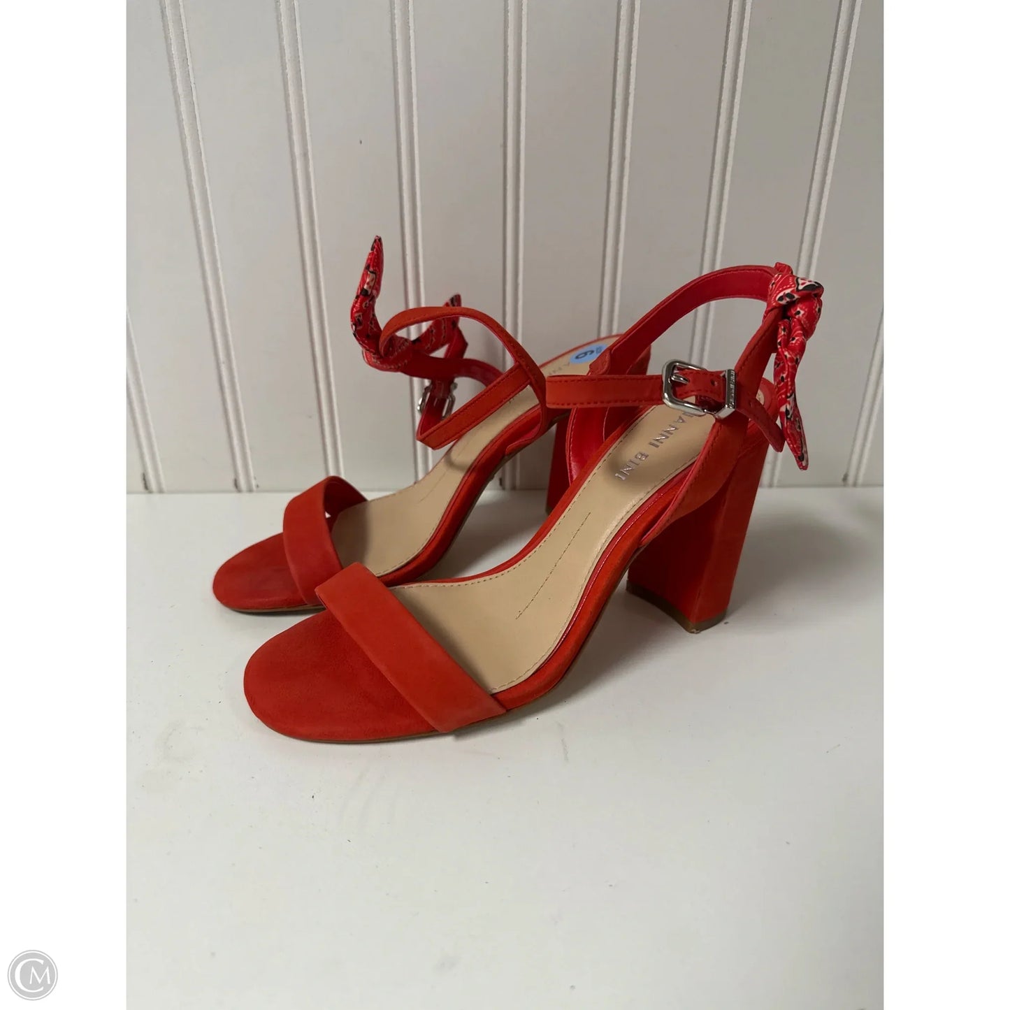 Sandals Heels Block By Gianni Bini In Orange, Size: 6