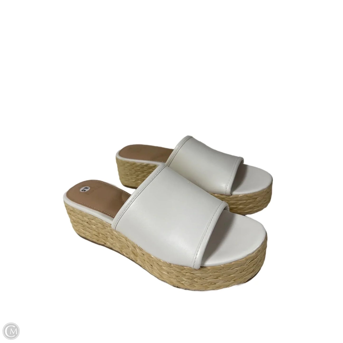 Sandals Heels Wedge By Time And Tru In White, Size: 8.5
