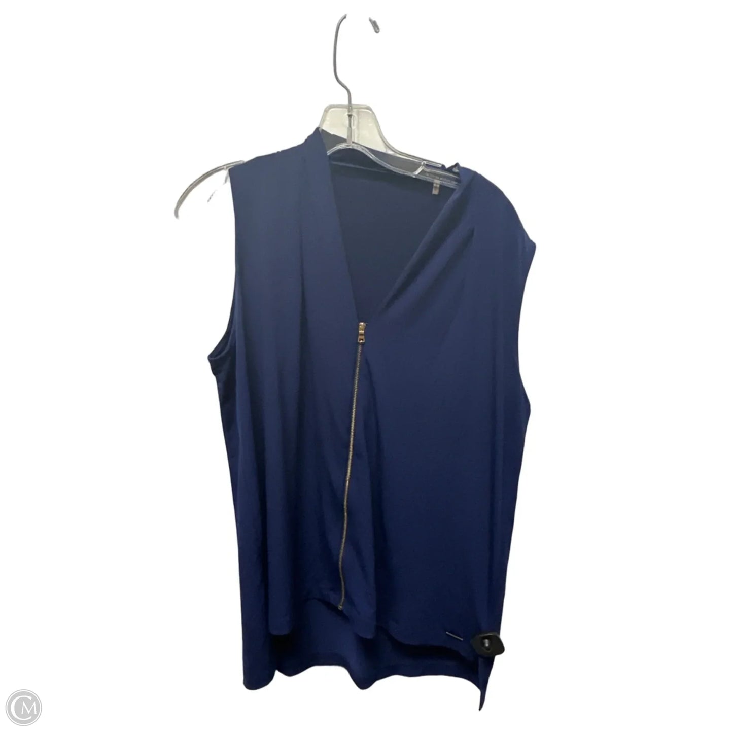 Top Sleeveless By Tahari In Blue, Size: L