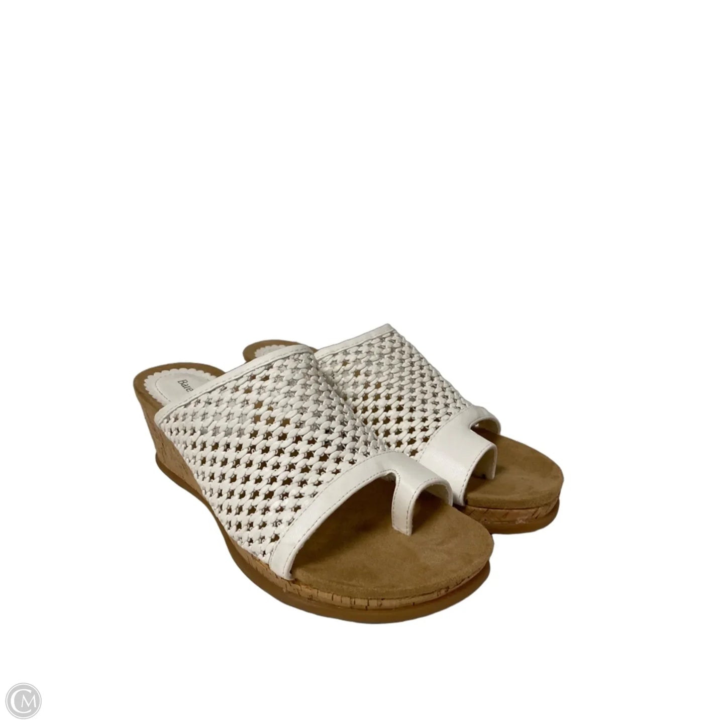 Sandals Heels Wedge By Bare Traps In White, Size: 7.5