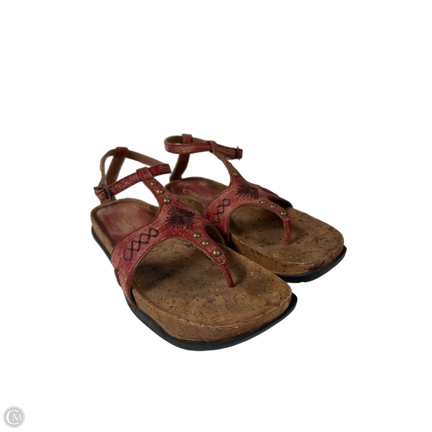Sandals Flats By Clothes Mentor In Red, Size: 9