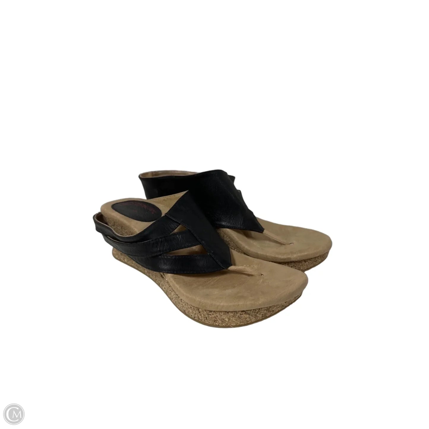 Sandals Heels Wedge By Clothes Mentor In Black, Size: 9