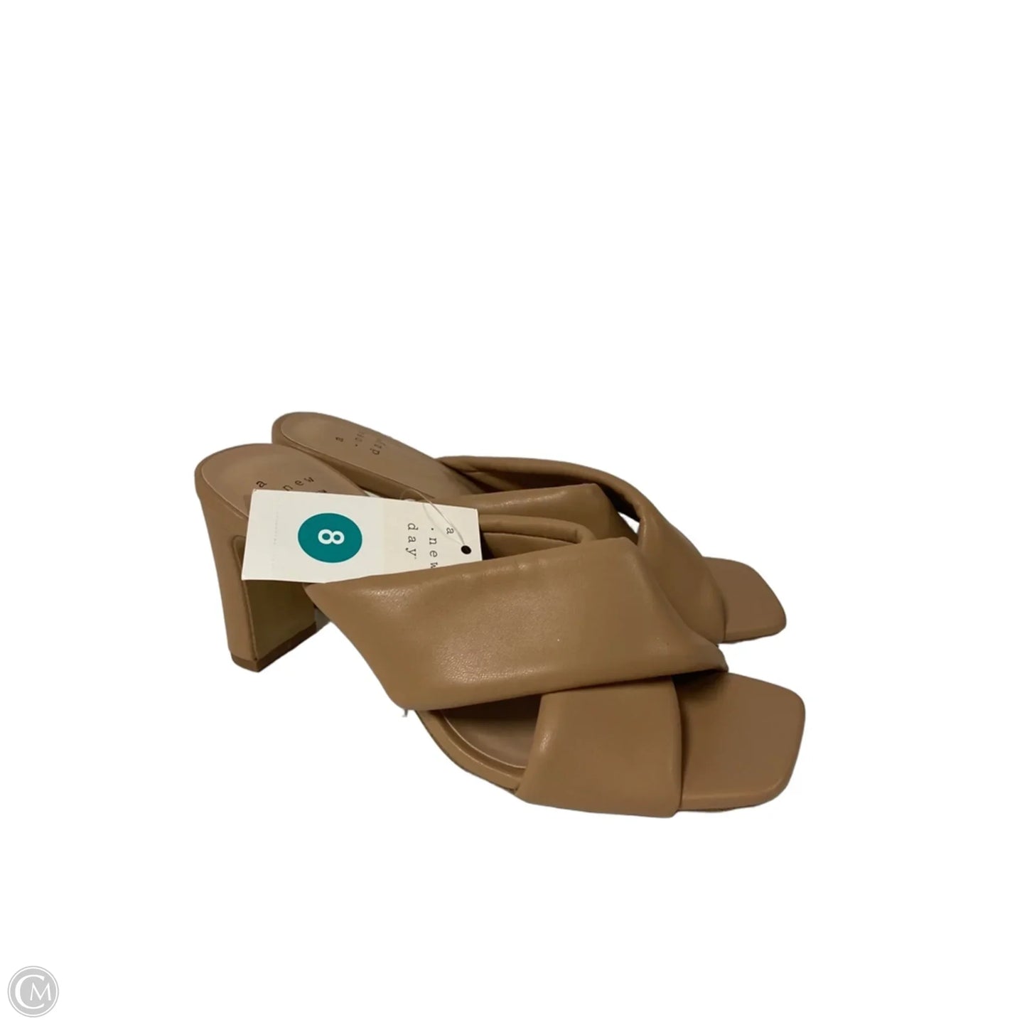 Sandals Heels Block By A New Day In Tan, Size: 8