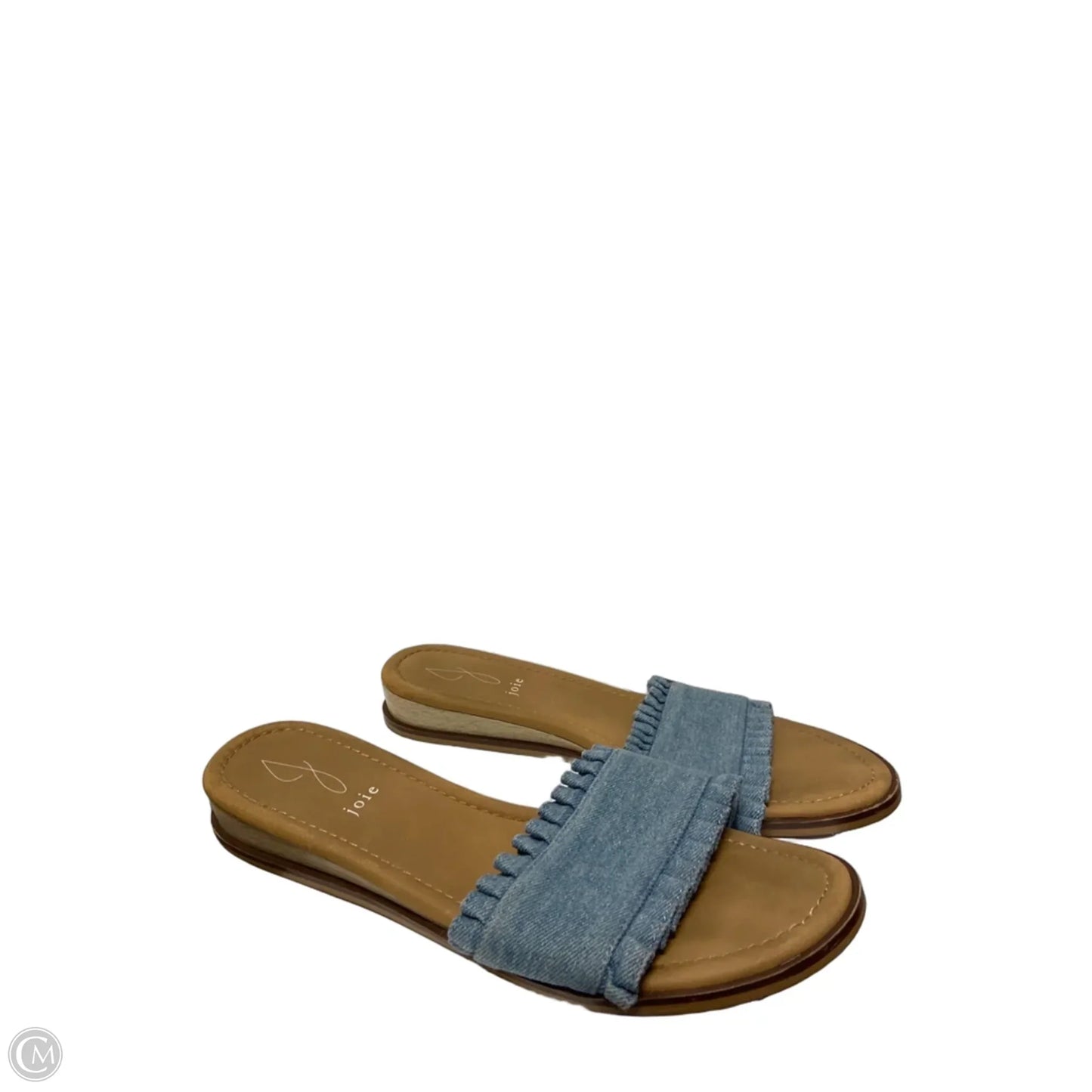 Sandals Flats By Joie In Blue Denim, Size: 10