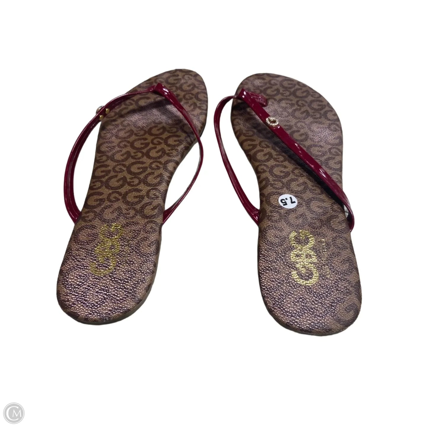 Sandals Flip Flops By Clothes Mentor In Maroon, Size: 7.5