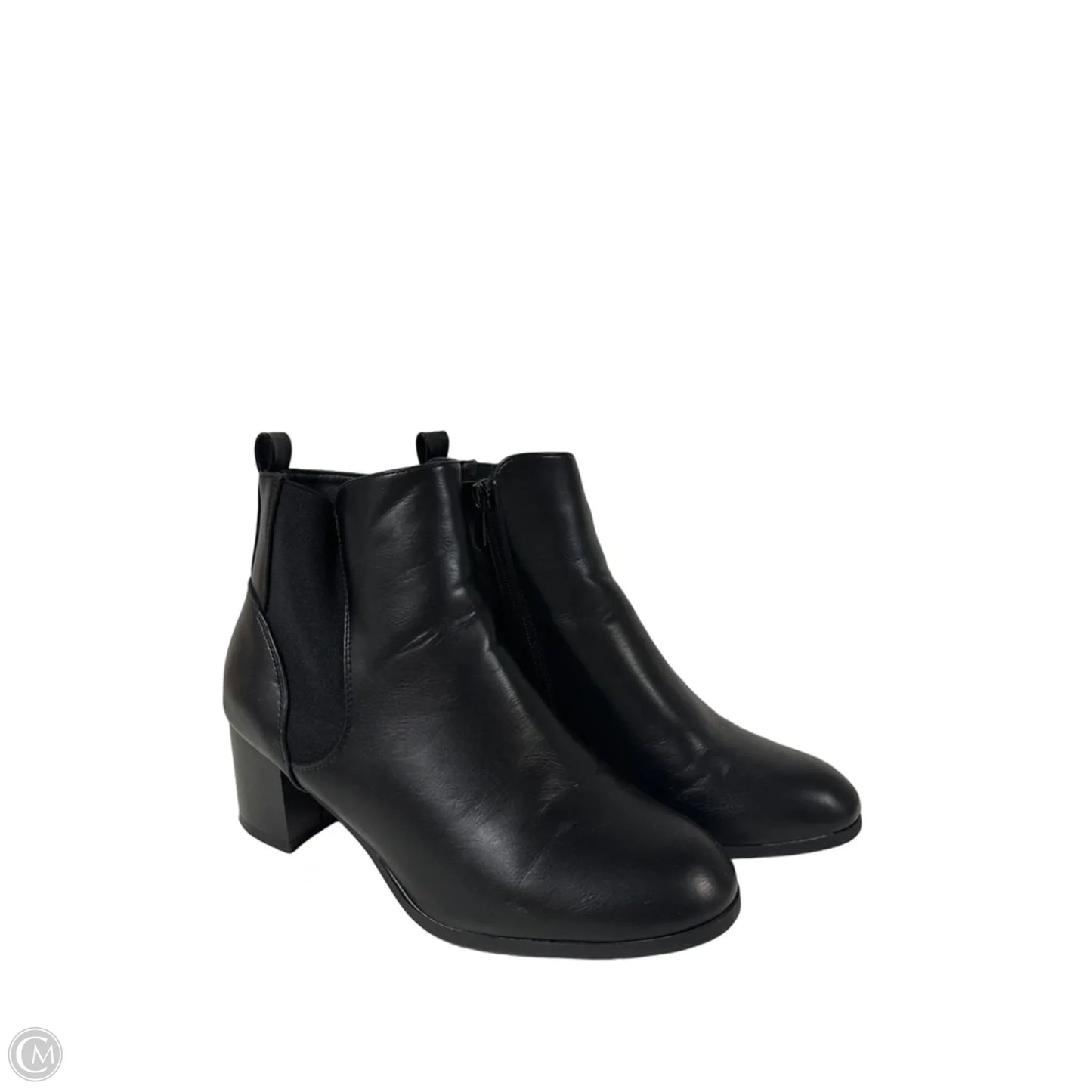 Boots Ankle Heels By Clothes Mentor In Black, Size: 9