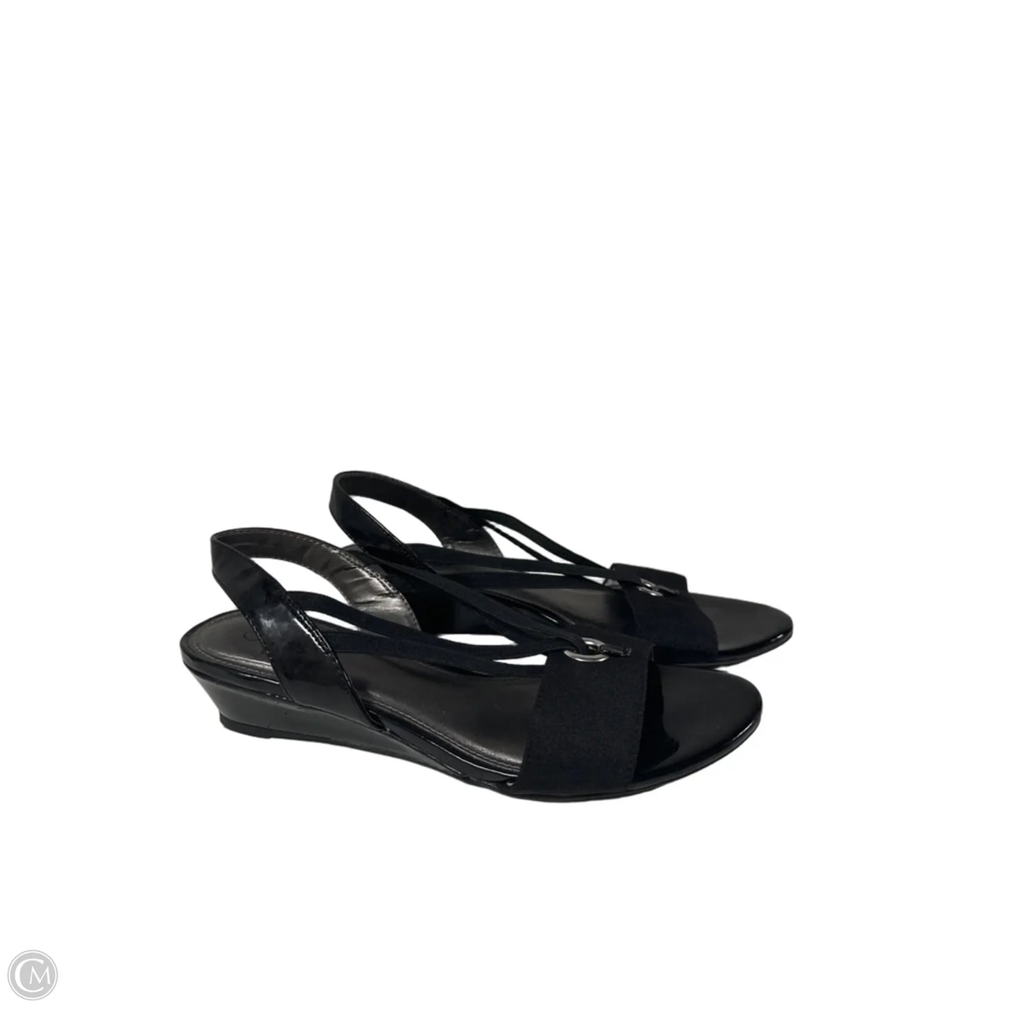 Sandals Heels Wedge By Life Stride In Black, Size: 7.5