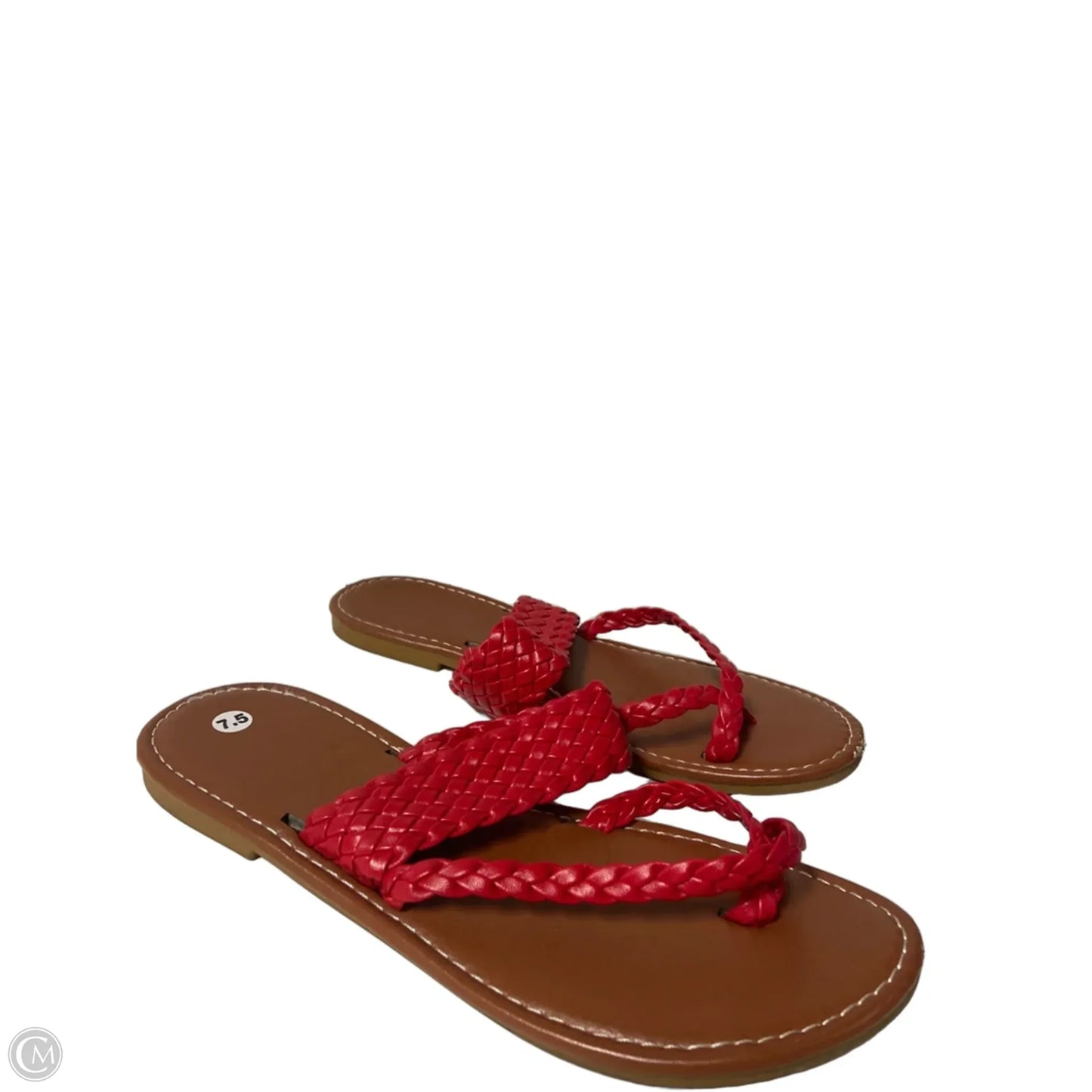 Sandals Flats By Clothes Mentor In Red, Size: 7.5