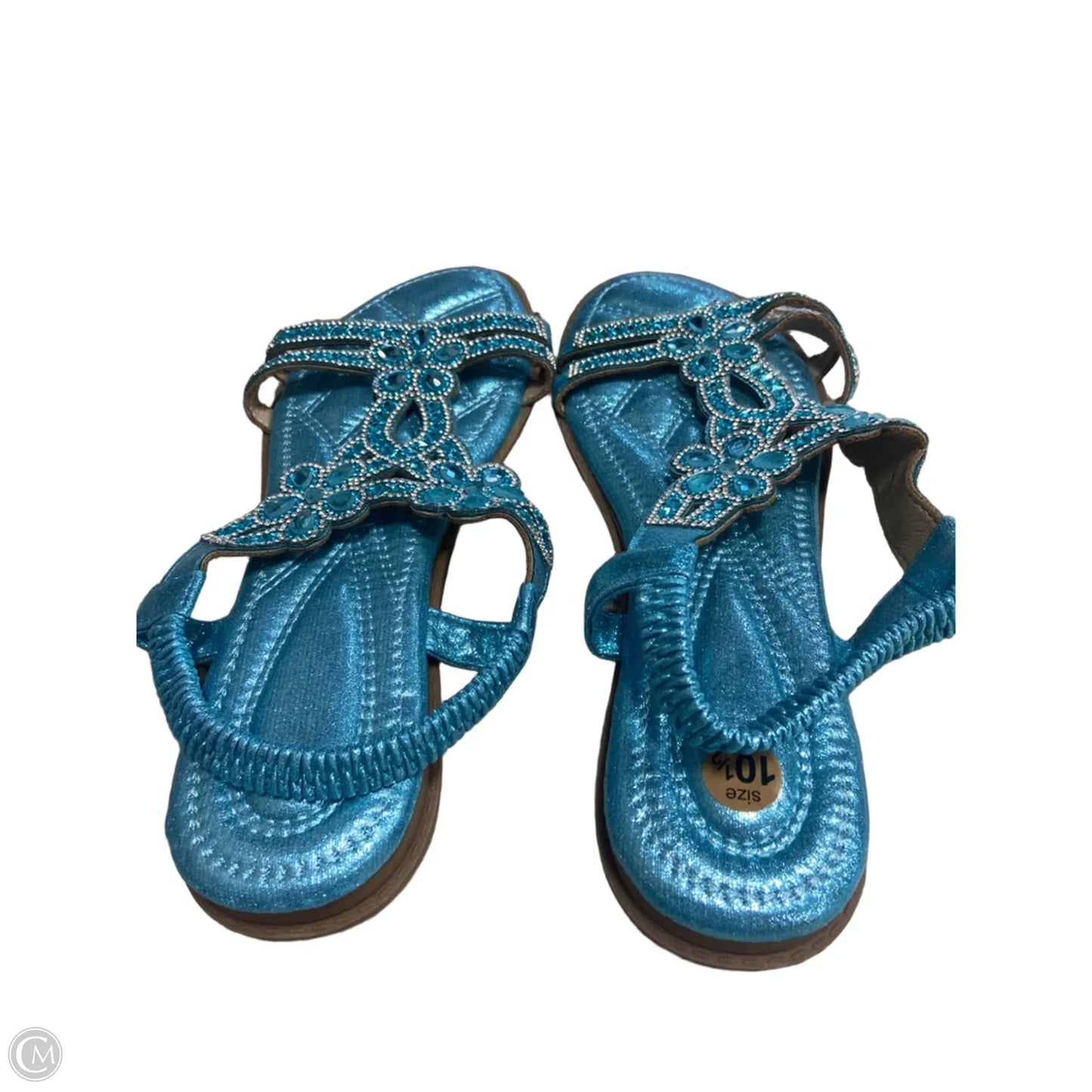 Sandals Flats By Clothes Mentor In Blue, Size: 10.5