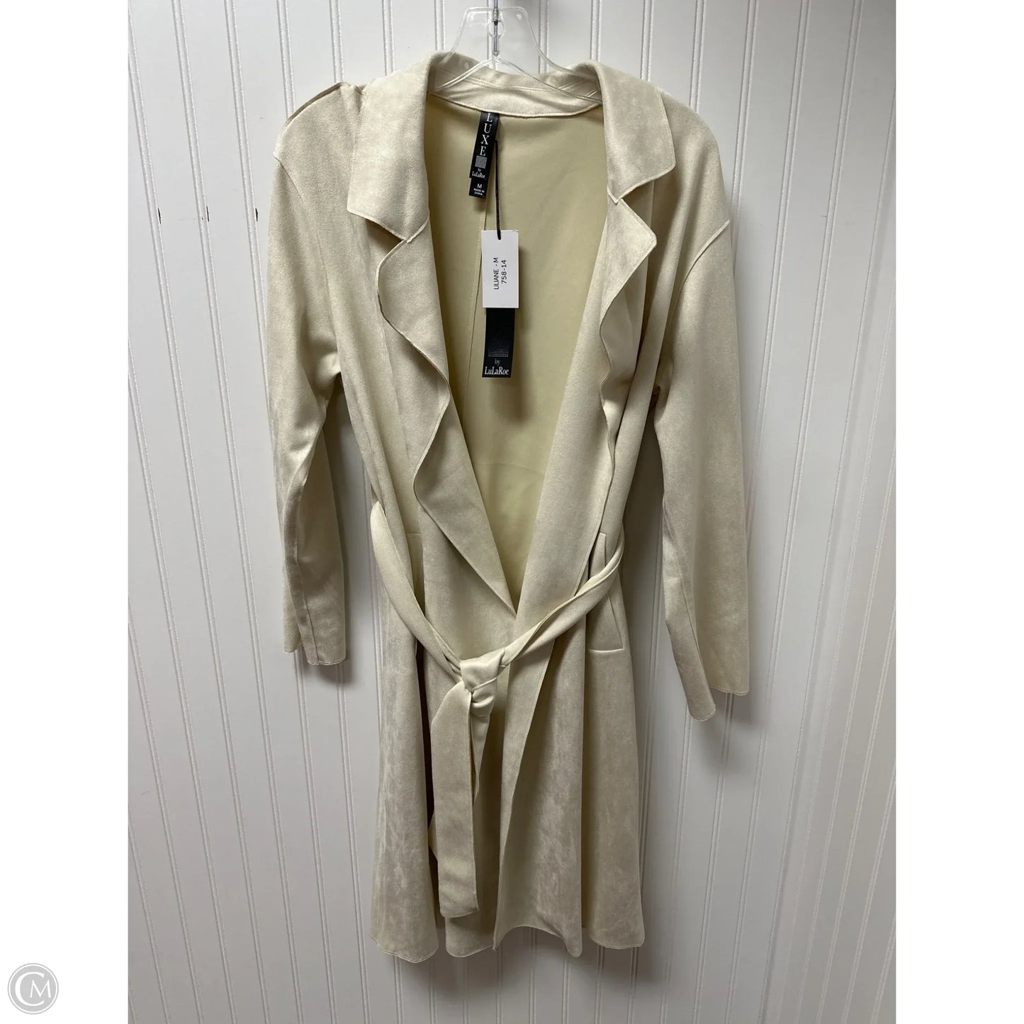 Coat Trench Coat By Lularoe In Cream, Size: M