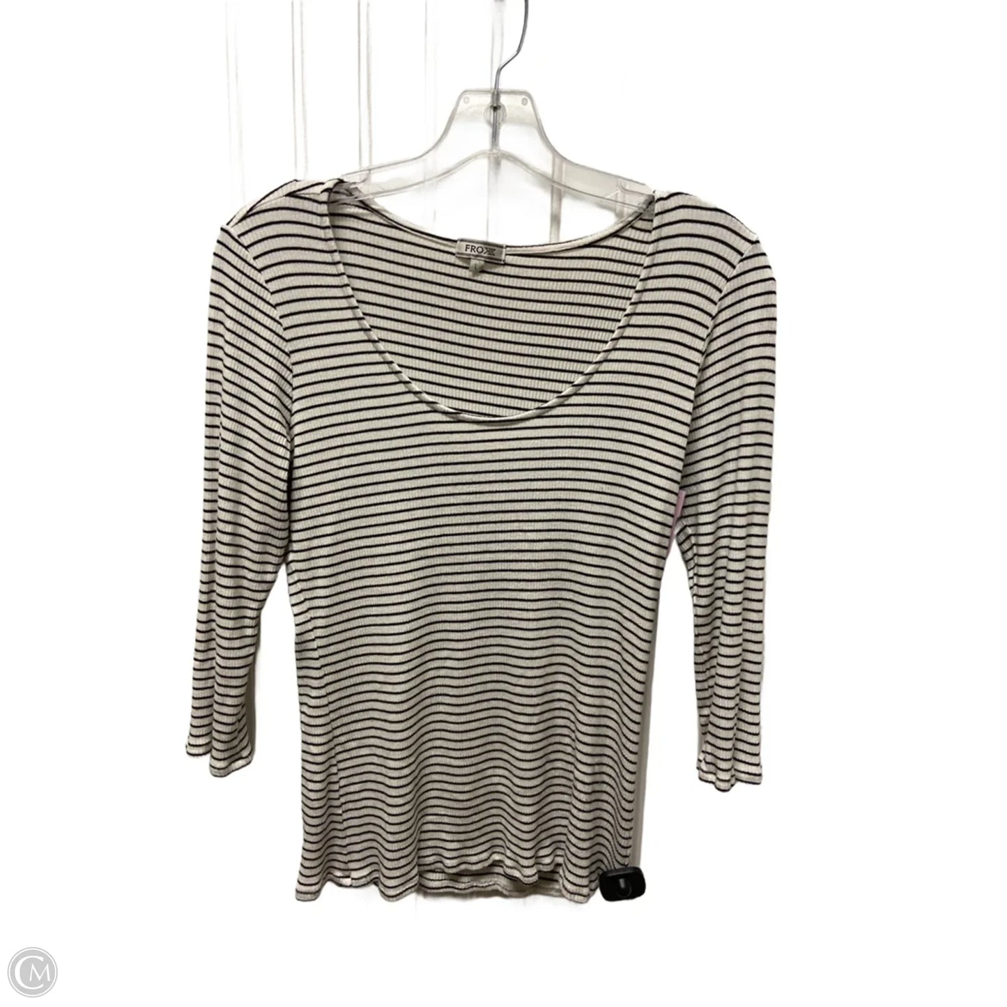Top Long Sleeve By Froxx In Striped Pattern, Size: L