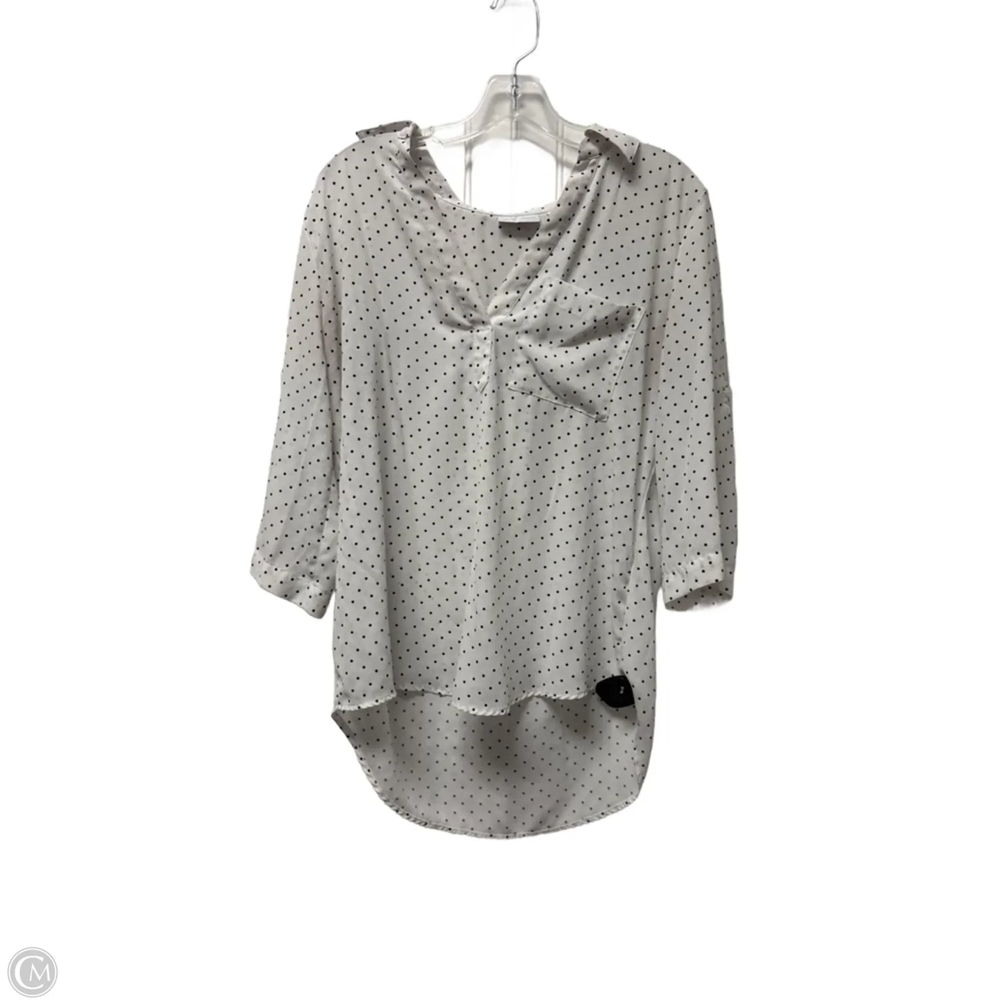 Top 3/4 Sleeve By New York And Co In Polkadot Pattern, Size: M