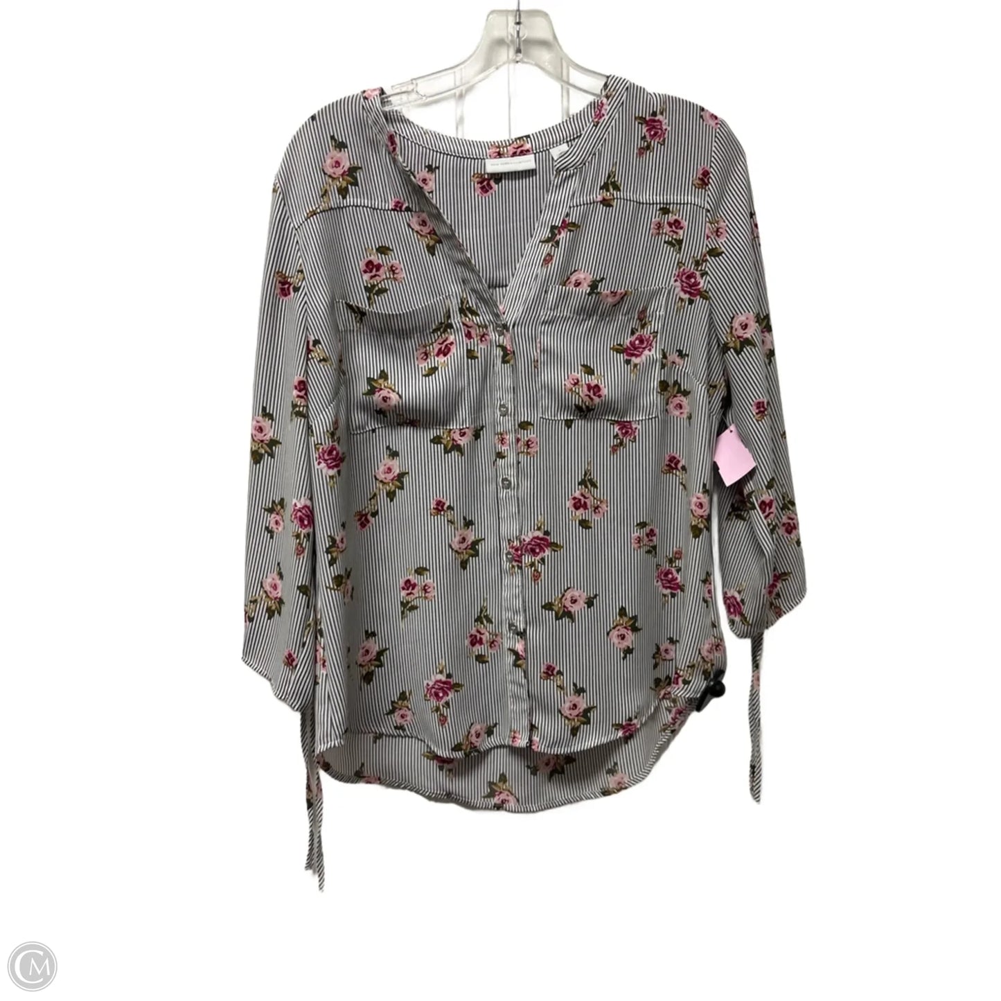 Top 3/4 Sleeve By New York And Co In Floral Print, Size: M
