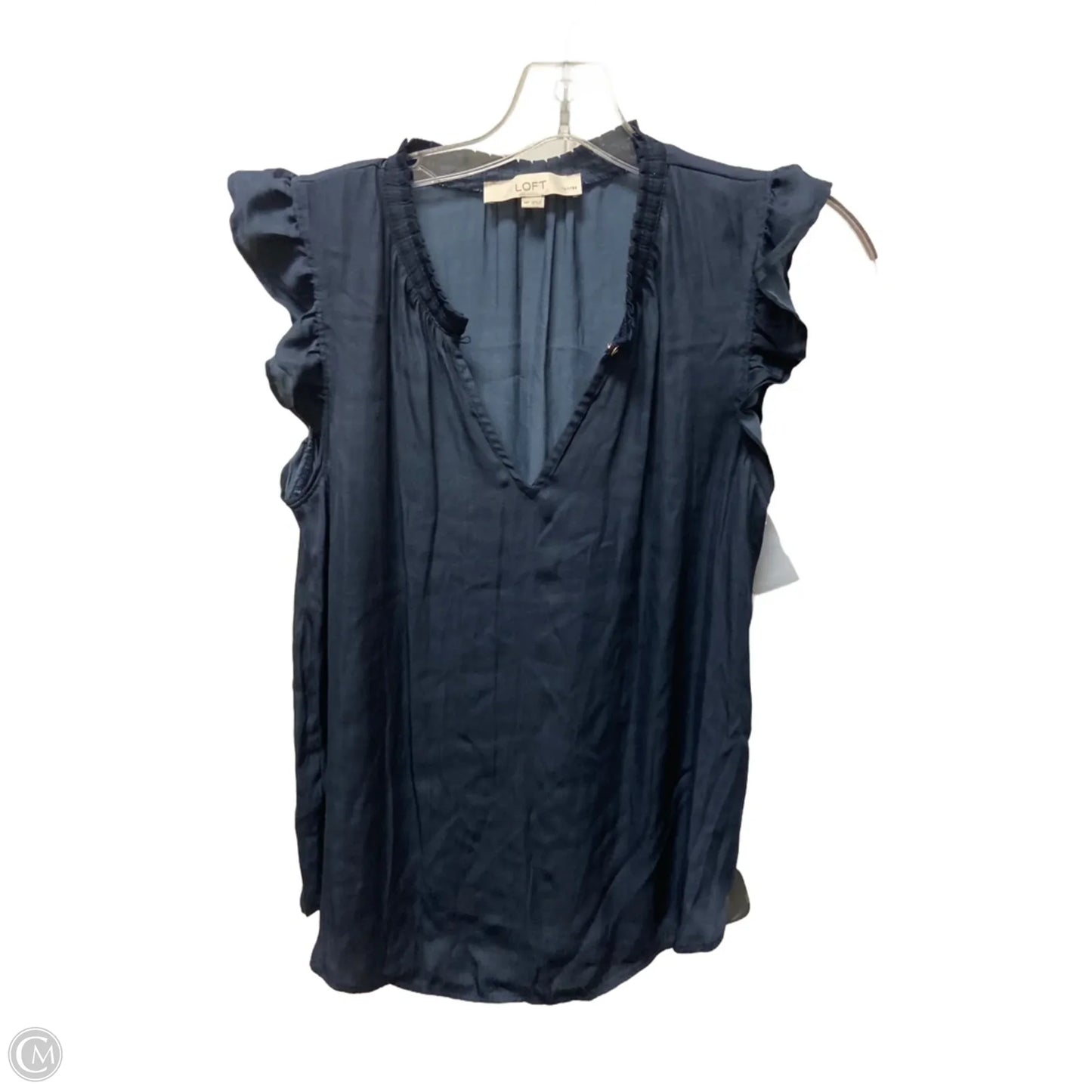 Top Sleeveless By Loft In Blue, Size: M