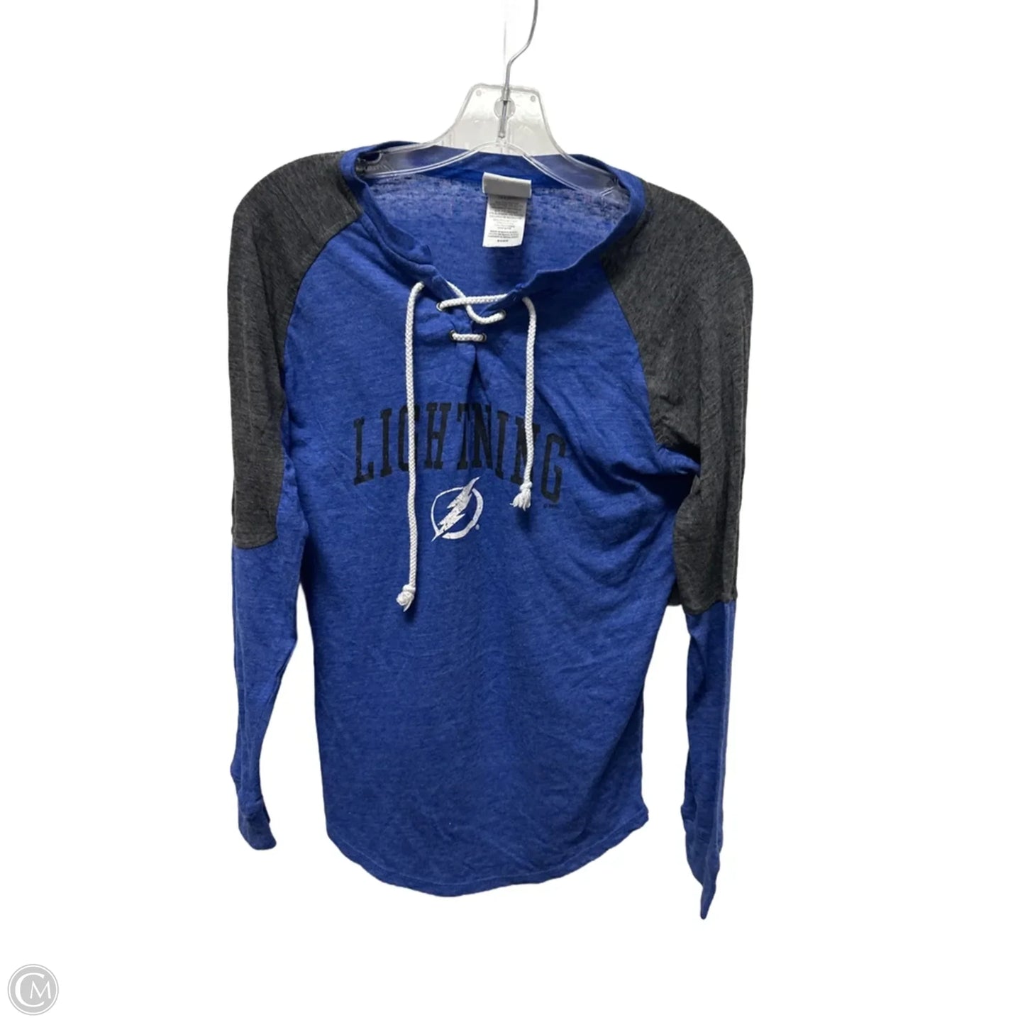 Athletic Top Long Sleeve Crewneck By Clothes Mentor In Black & Blue, Size: S