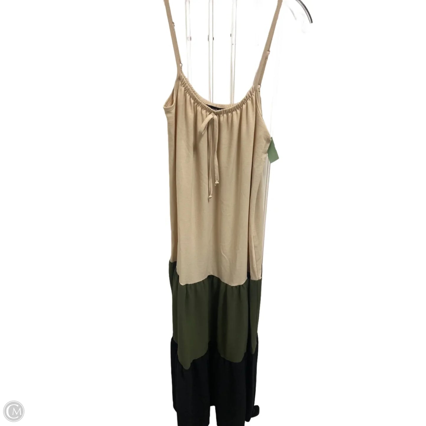 Dress Casual Maxi By Bebe In Cream & Green, Size: Xs