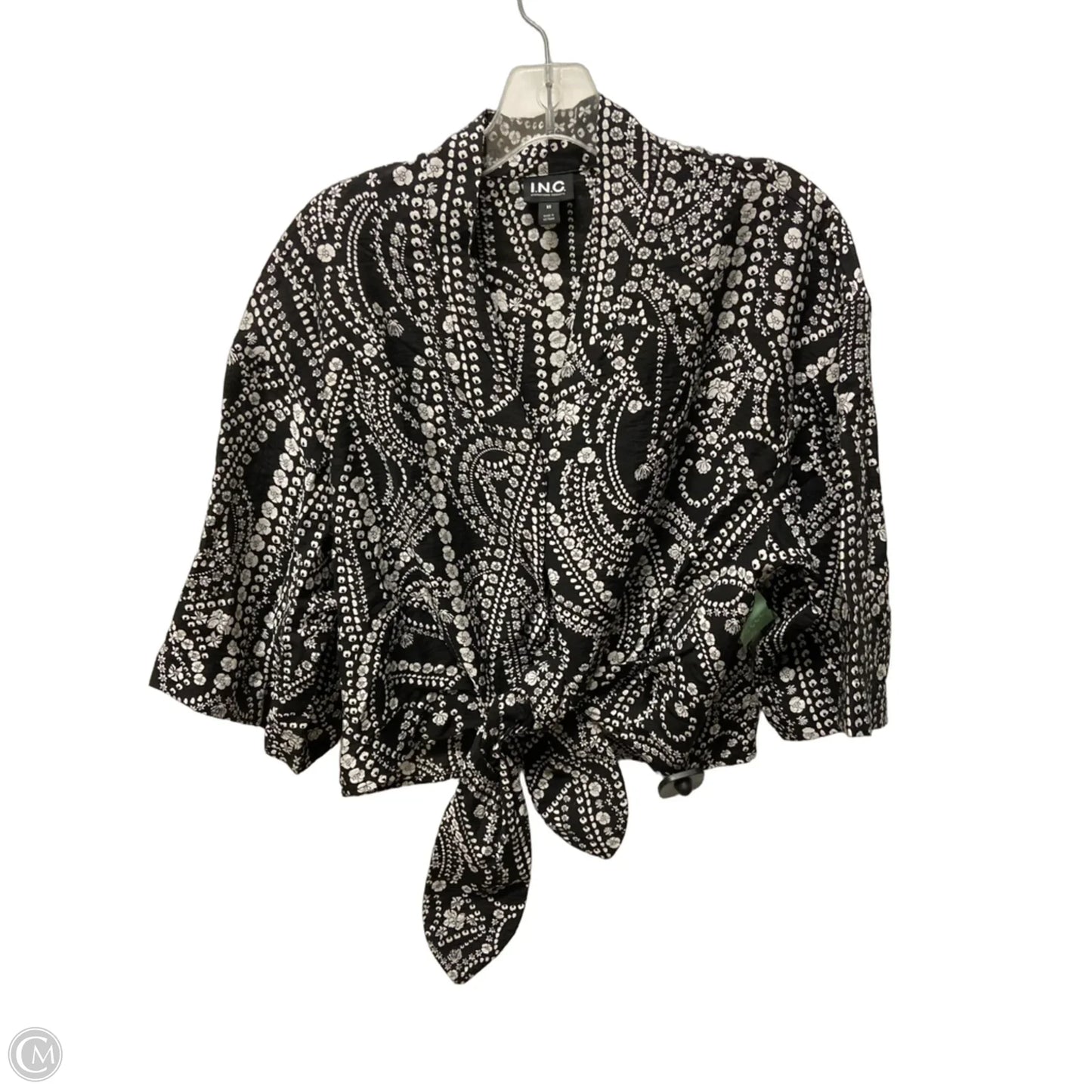 Top Short Sleeve By Inc In Black & White, Size: Xs