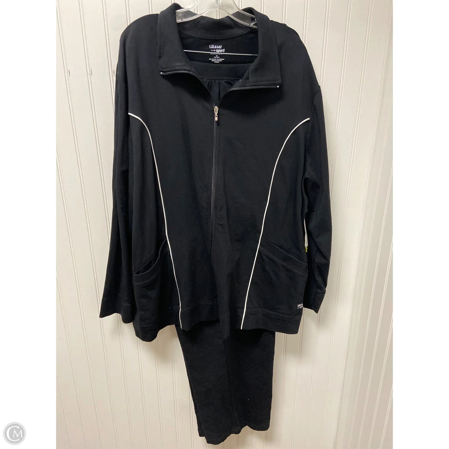 Athletic Pants 2pc By Liz And Me In Black, Size: 3x