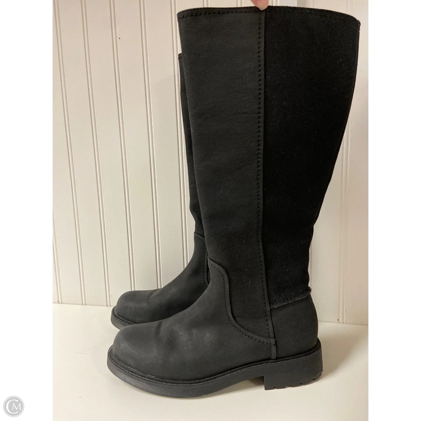 Boots Knee Heels By Clarks In Black, Size: 8