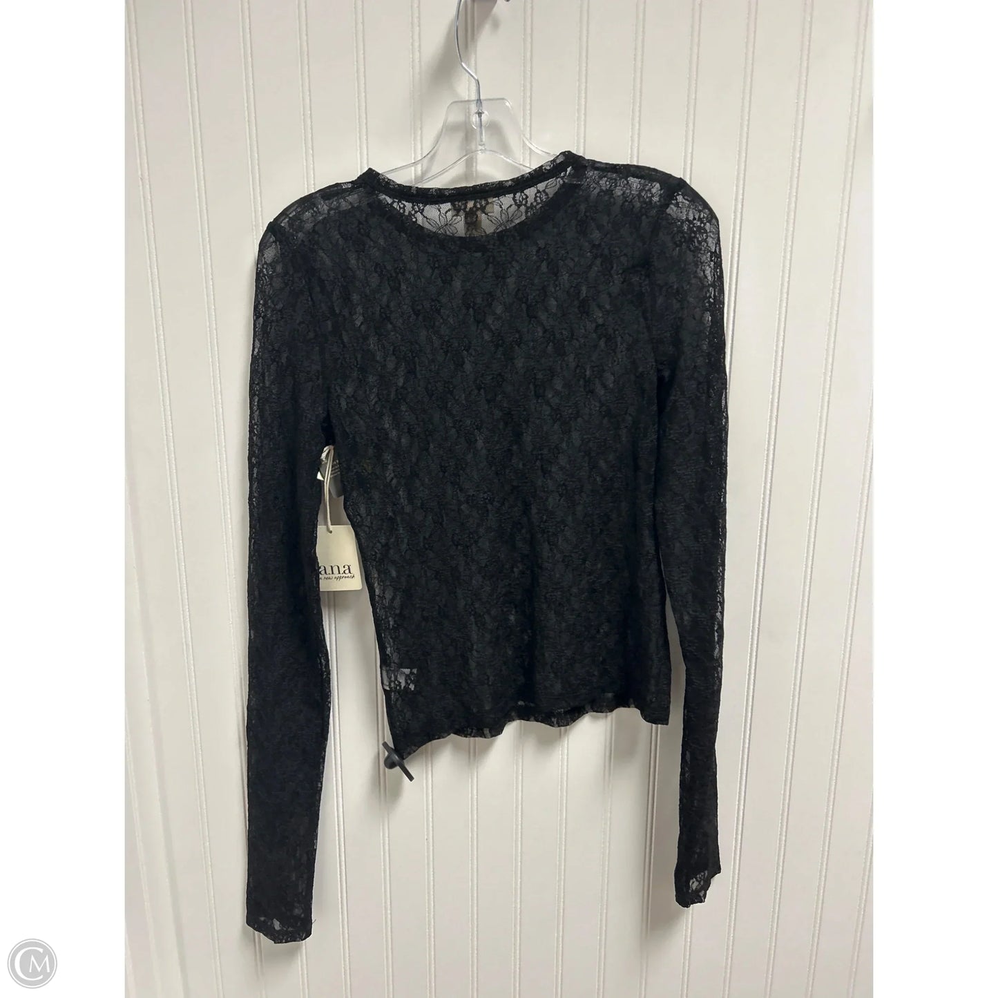 Top Long Sleeve By Ana In Black, Size: S