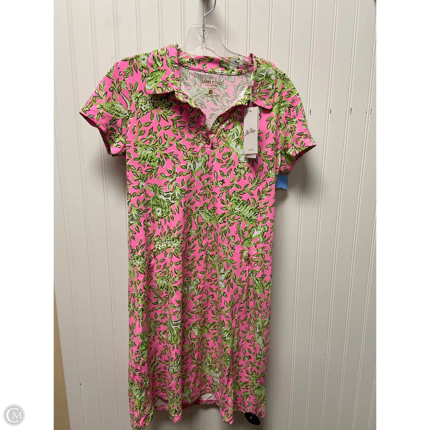 Dress Designer By Lilly Pulitzer In Green & Pink, Size: S