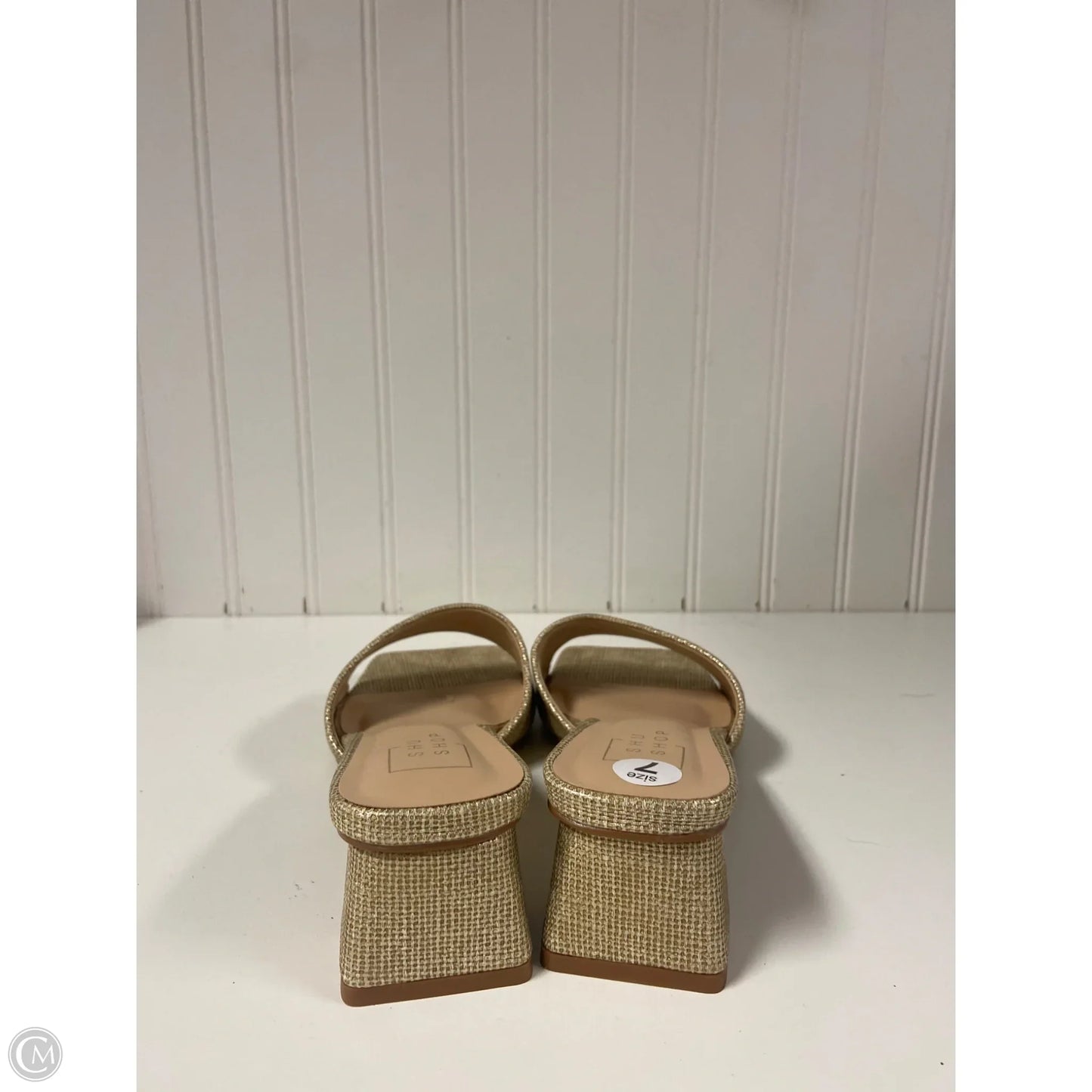 Sandals Heels Block By Shu Shop In Gold, Size: 7