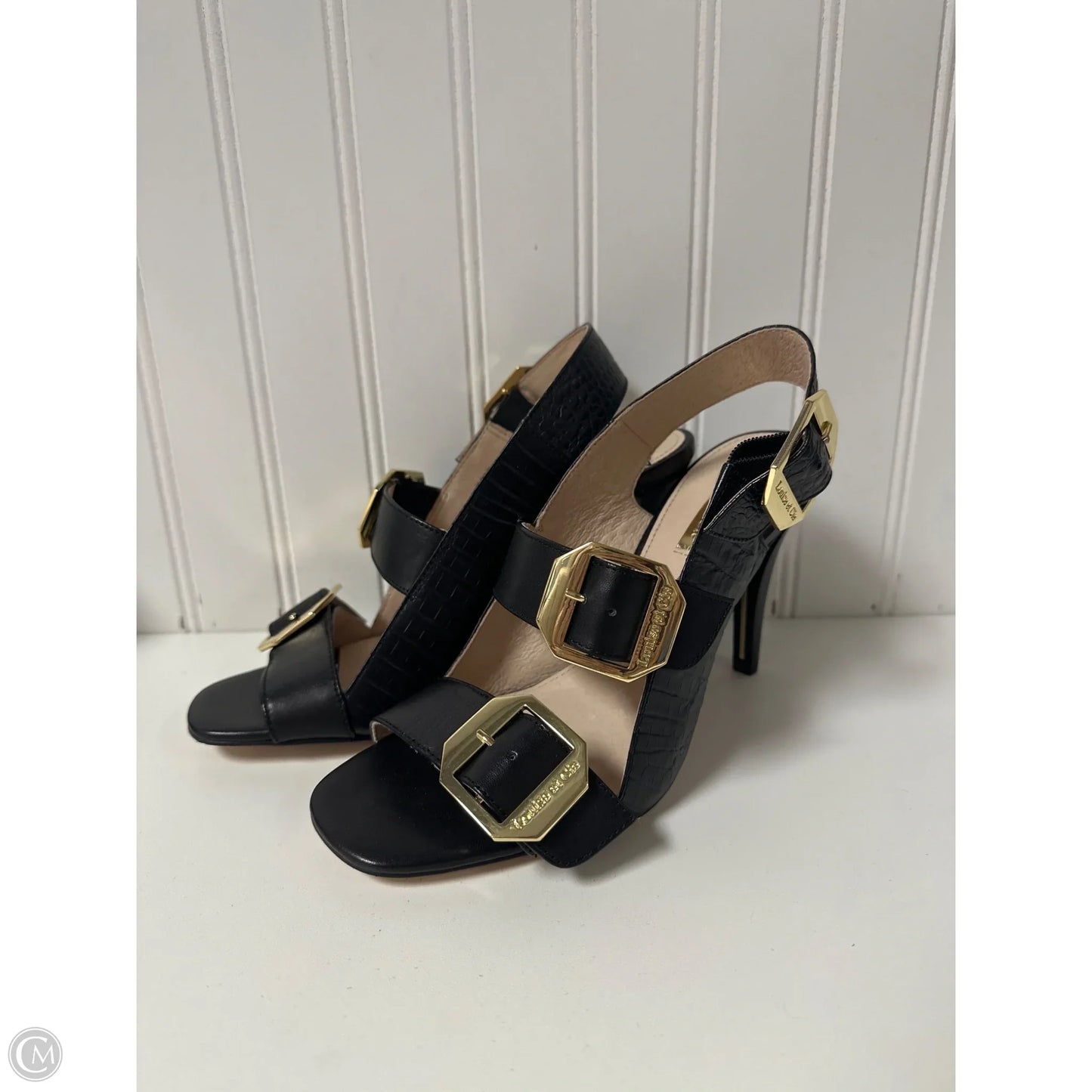 Sandals Heels Stiletto By Louise Et Cie In Black, Size: 8