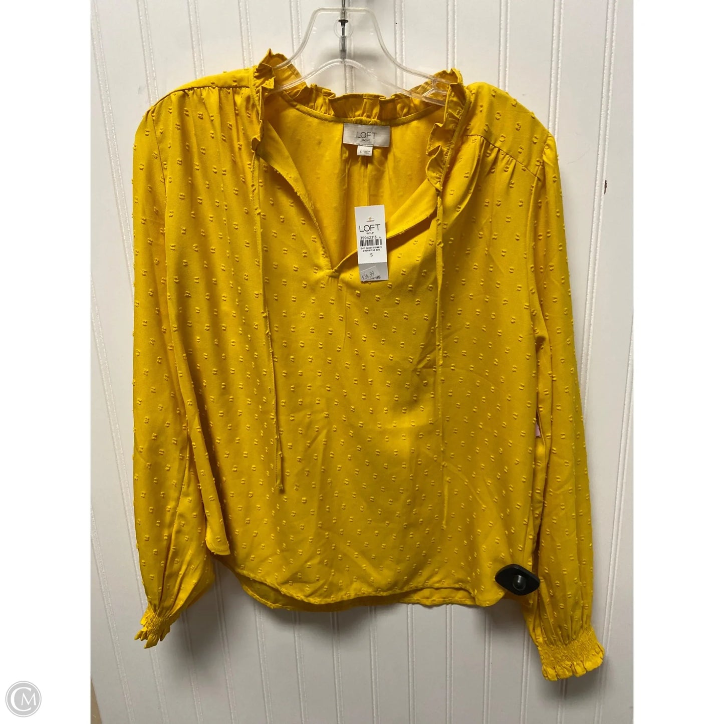 Top Long Sleeve By Loft In Yellow, Size: S