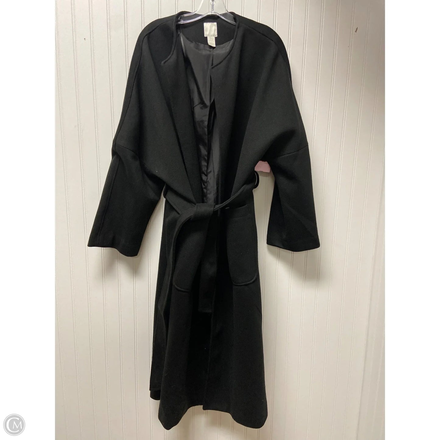 Coat Trench Coat By H&m In Black, Size: Xl
