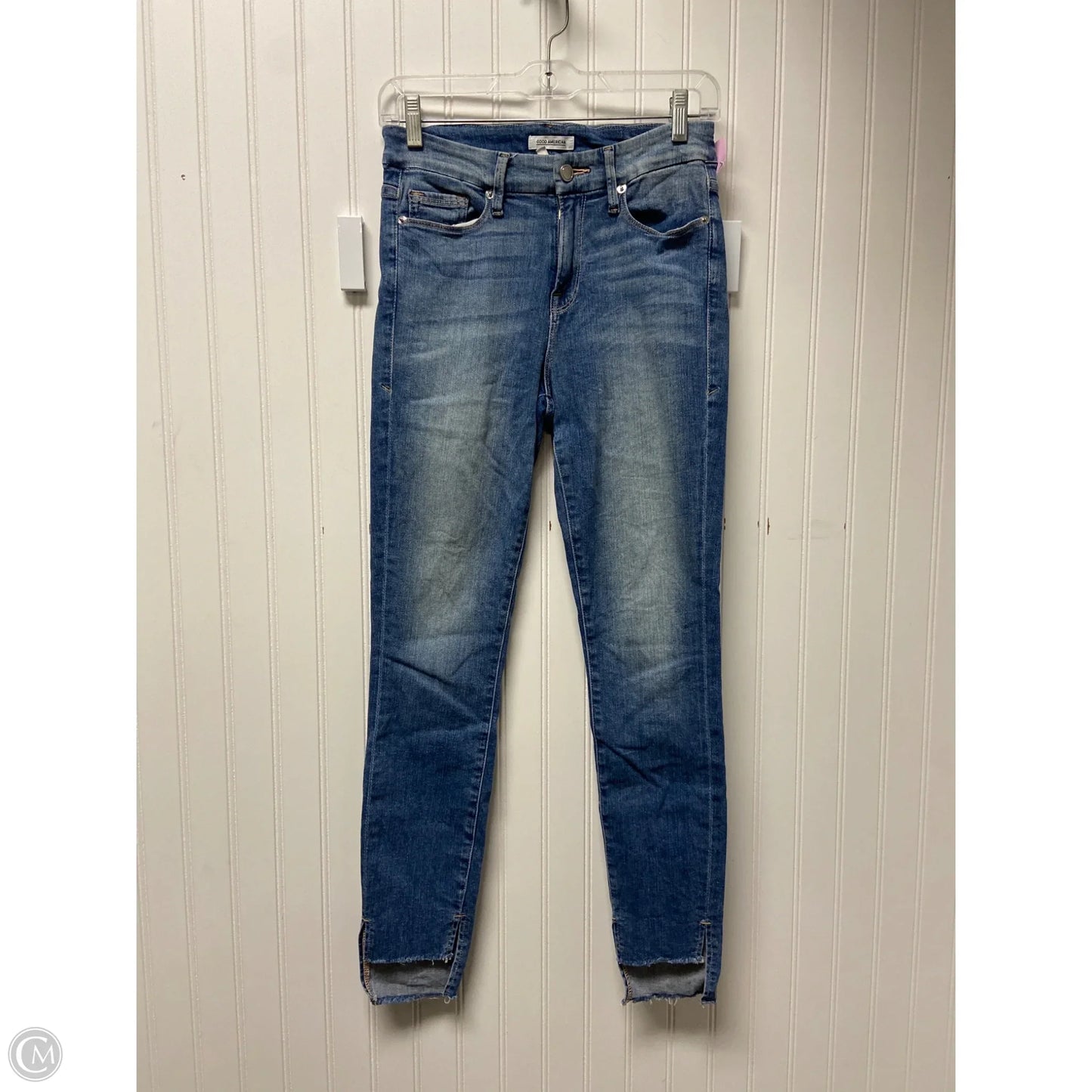 Jeans Skinny By Good American In Blue Denim, Size: 0