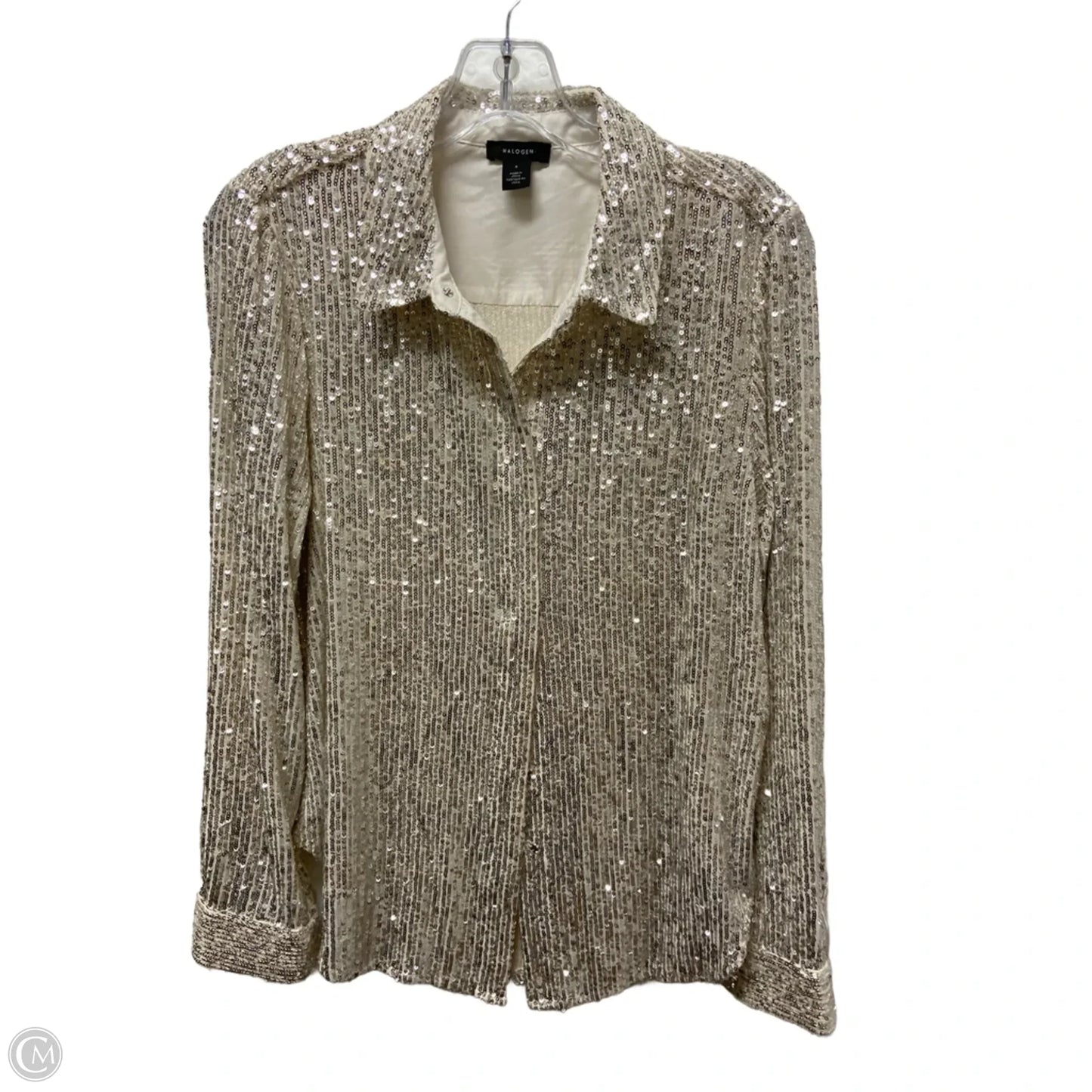 Top Long Sleeve By Halogen In Ivory, Size: S