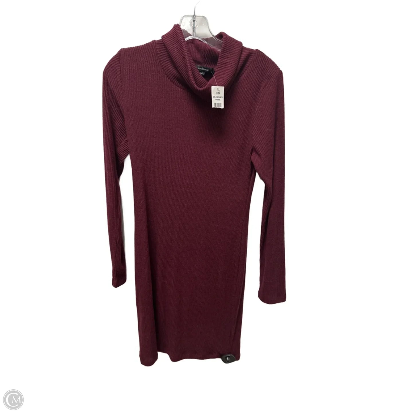 Dress Sweater By Ambiance Apparel In Maroon, Size: L