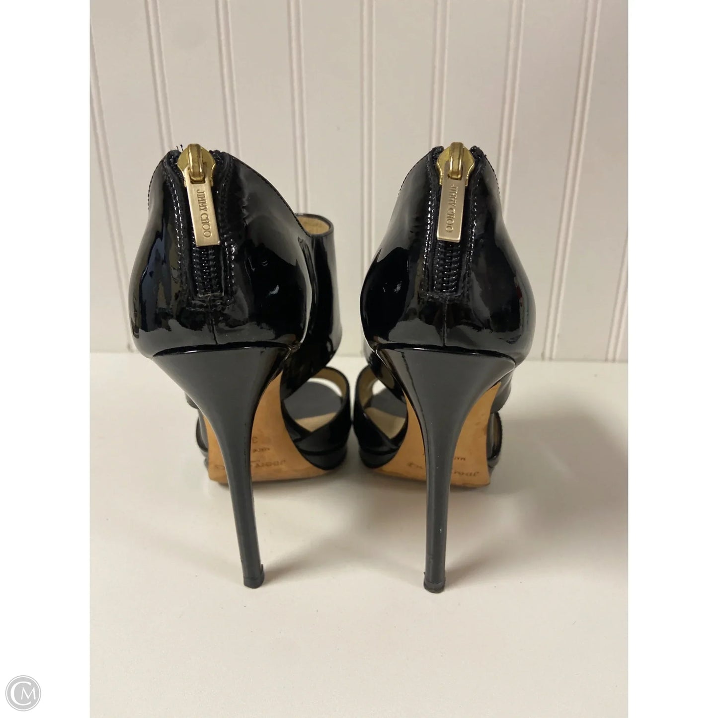 Sandals Luxury Designer By Jimmy Choo In Black, Size: 6