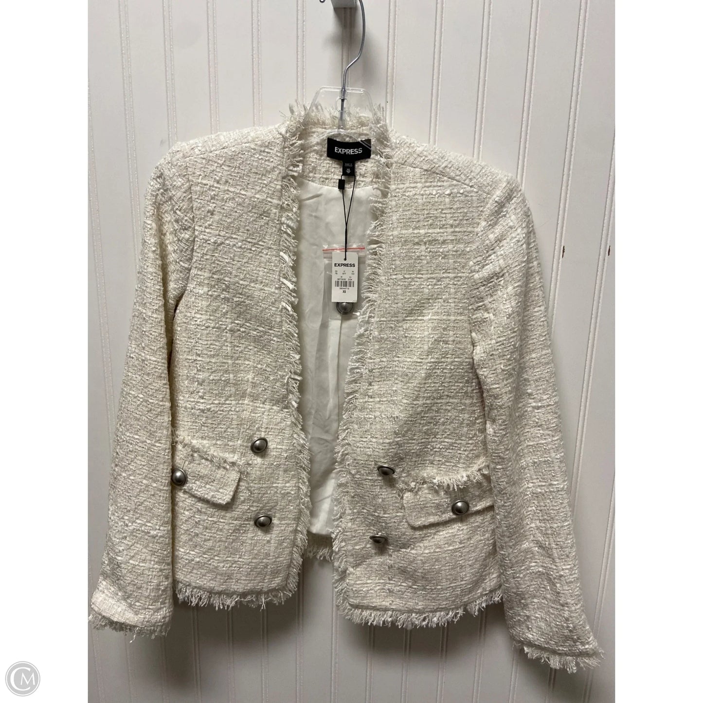 Blazer By Express In Ivory, Size: Xs