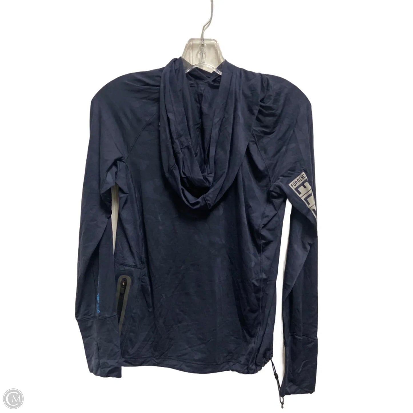 Athletic Top Long Sleeve Hoodie By Reebok In Blue, Size: S