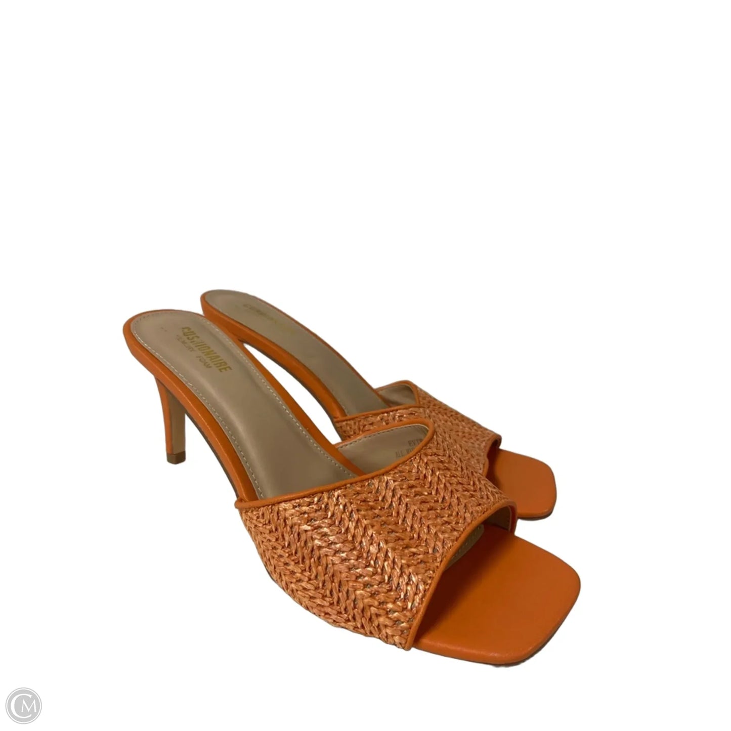 Sandals Heels Kitten By Cushionaire In Orange, Size: 9