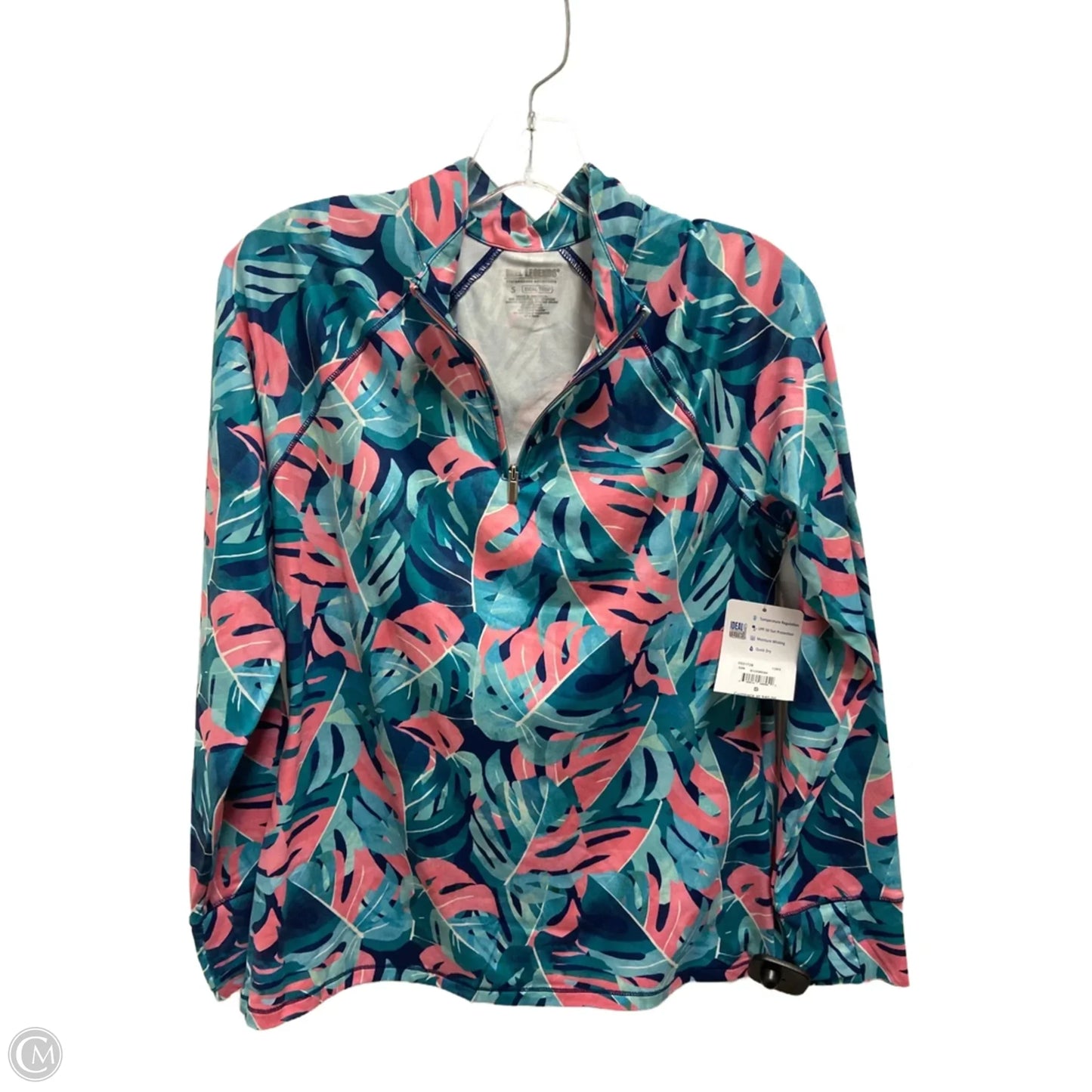 Athletic Top Long Sleeve Collar By Reel Legends In Blue, Size: S