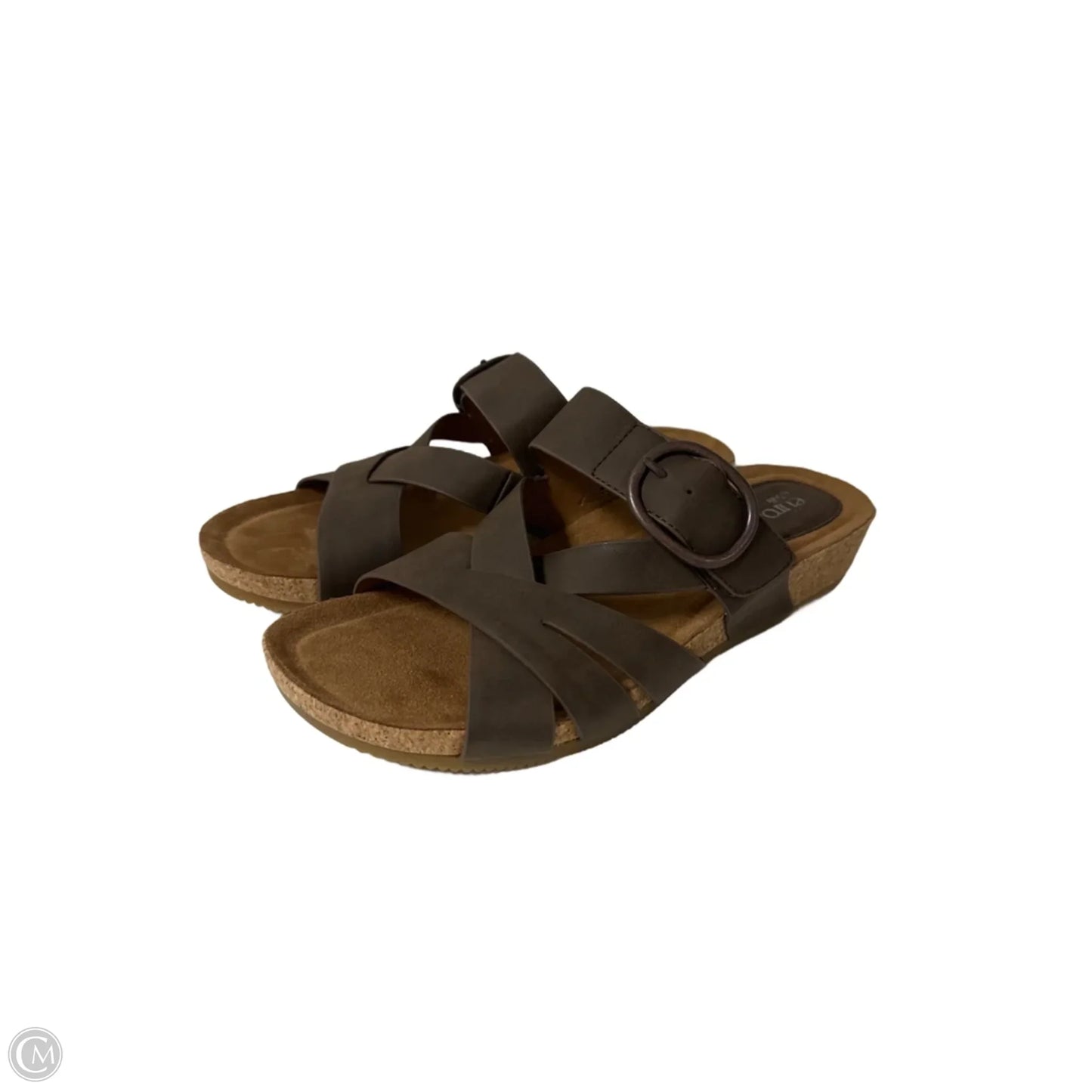 Sandals Flats By Clothes Mentor In Brown, Size: 7.5
