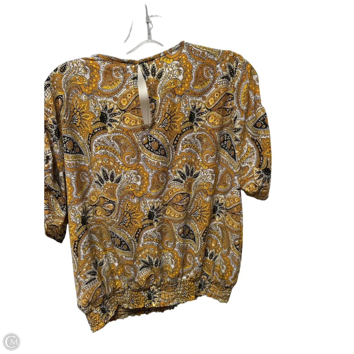 Top Short Sleeve By Michael By Michael Kors In Yellow, Size: Xl